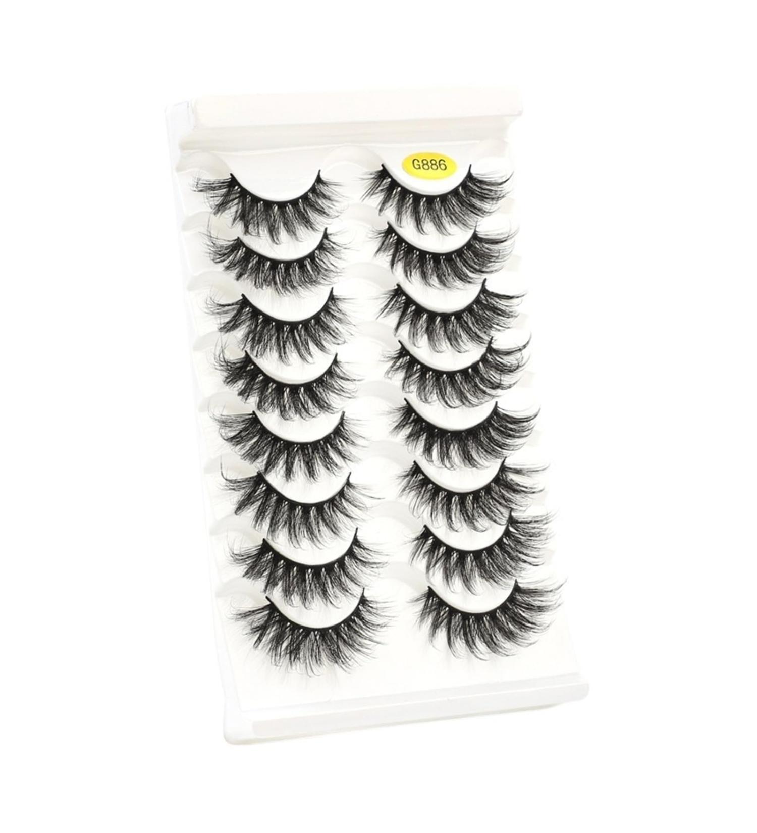 UAMOU 5/50 Boxes Russian Strip Lashes DD Curl Lashes 8 pairs 3D Mink Eyelashes Natural Fluffy False Eyelashes Extension Cheerfully (Color : 8Pairs G886 Size : 50 Boxes) - Buy Online on GoSupps.com