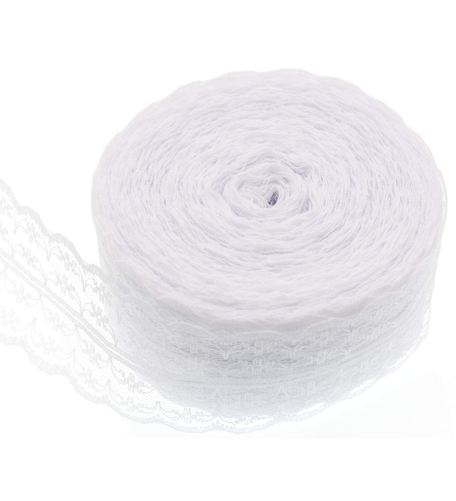ATRBB White Lace Trim Roll - 25 Yards for Sewing, Gift Wrapping & Wedding Decor (Style 6) - Buy Online on GoSupps.com