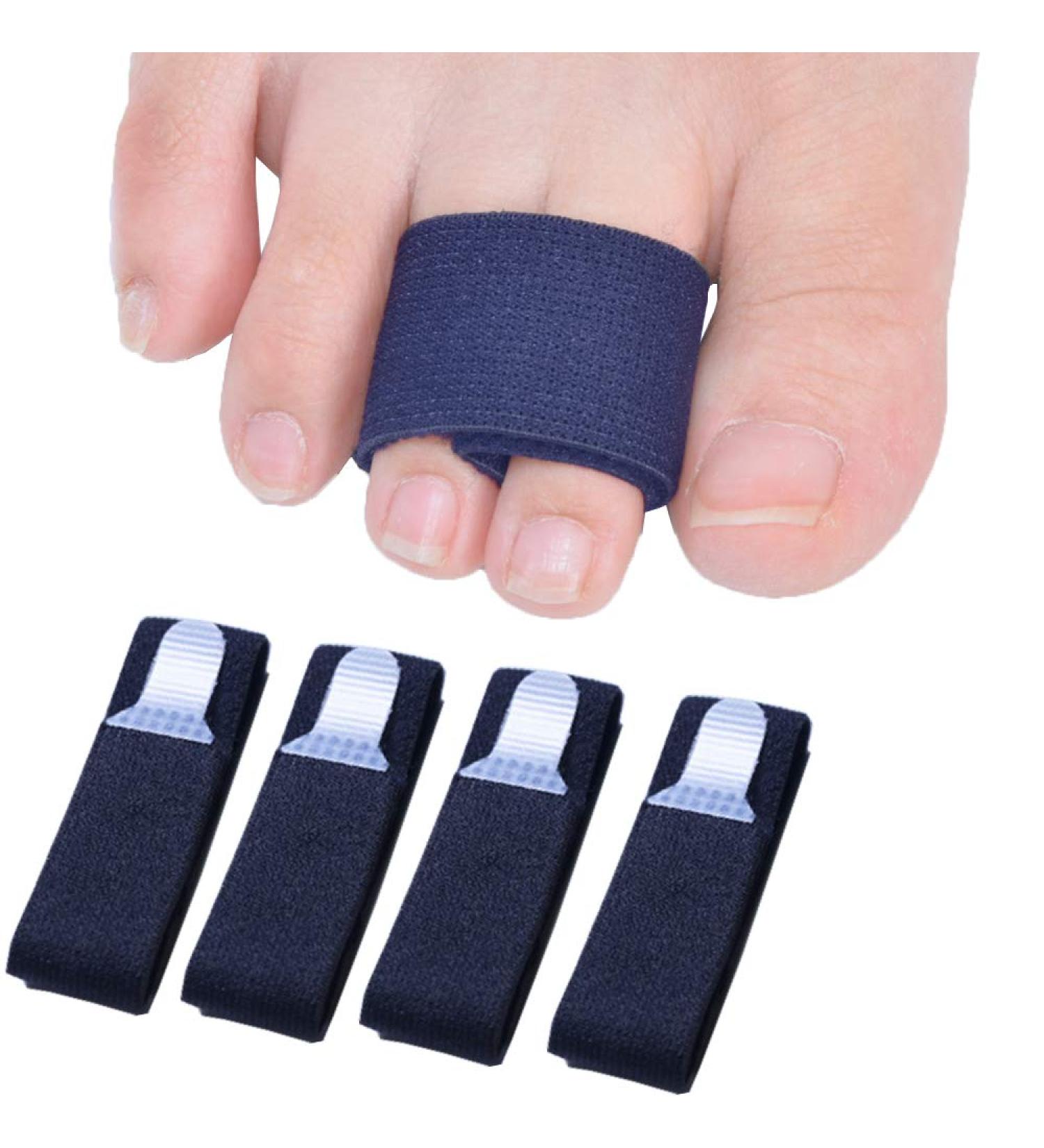 Sumifun Elasticity Toe Splint 4 Packs of Toe Wraps for Broken Toe Curled Toe Hammer Toe Toe Bandage for Big Toe Alignment Fracture Splint for Men or Women - Buy Online on GoSupps.com