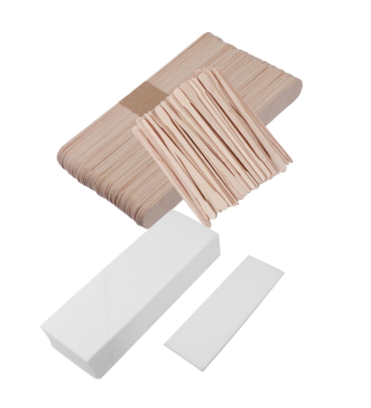 400 Pi ces Barre de beaut jetable bandes de cire pour le visage pilation au de cire bandes pilation epilation spatules pilation du corps bouleau naturel - Buy Online on GoSupps.com