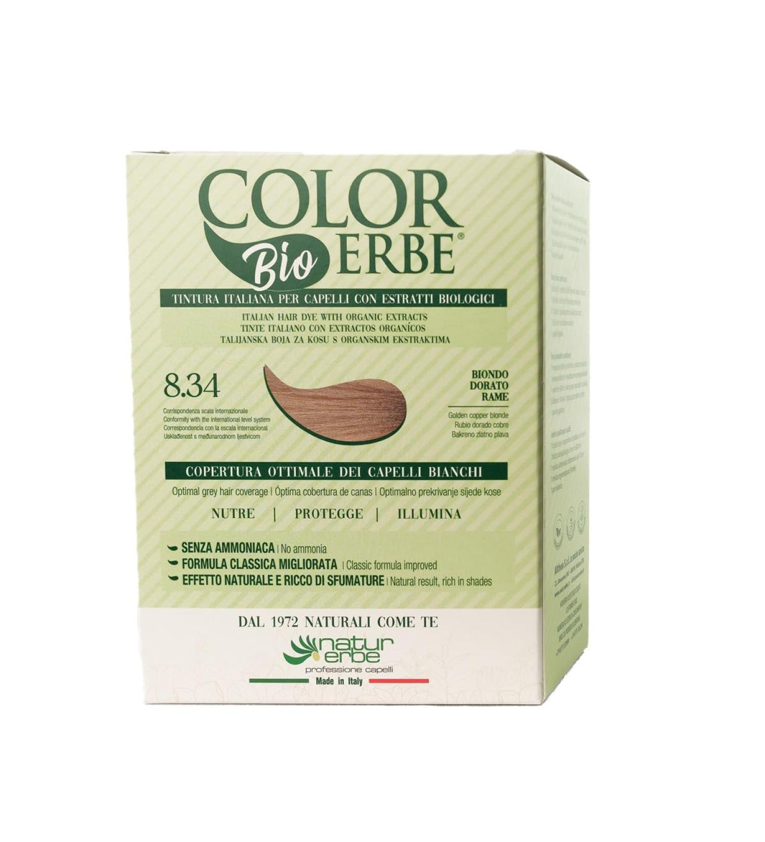 Organic Herbal Colour Dye Golden Blonde Copper (8.34) - Buy Online on GoSupps.com
