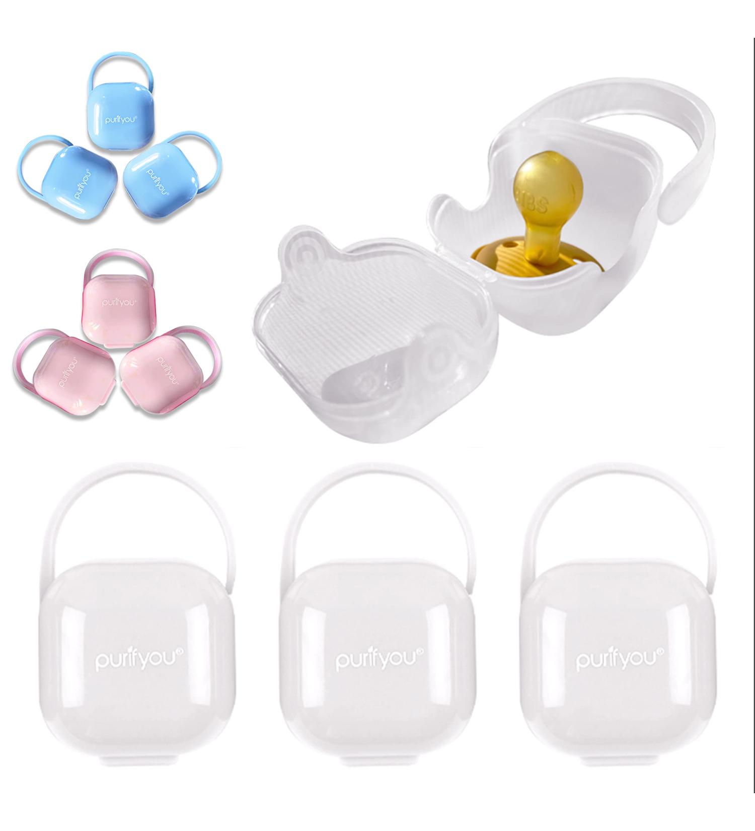 Purifyou PurePouch BPA-Free Pacifier & Nipple Shield Cases - Set of 3 | Clear Case for Diaper Bag & Stroller | Travel Pacifier Box | Keeps Binkies Clean & Accessible | 3 Count - Buy Online on GoSupps.com