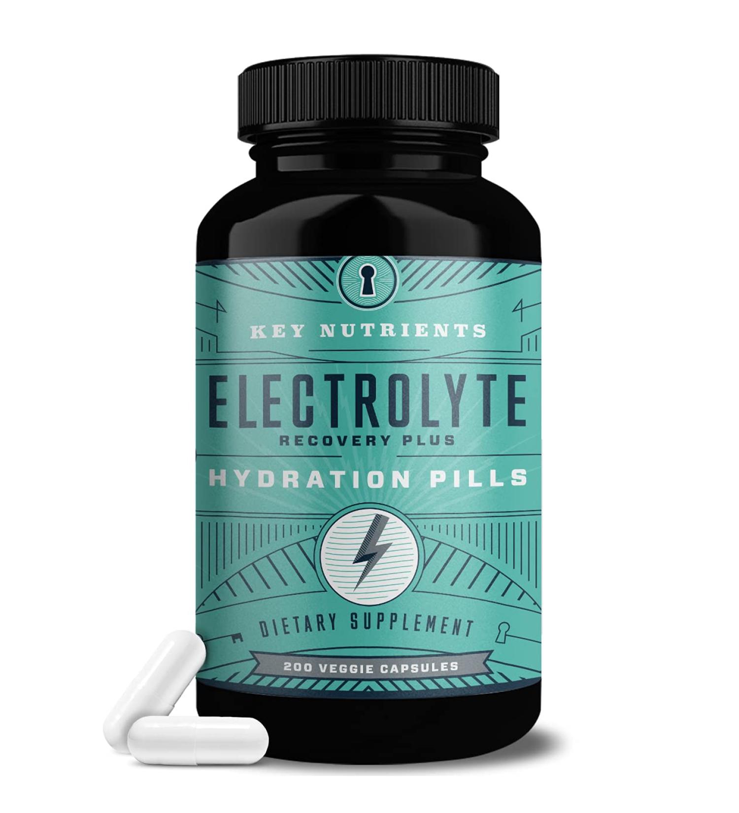 Electrolyte Salt Tablets - 200 Capsules for Rehydration, Exercise, and Sports Recovery - Gluten-Free Sodium, Potassium, Magnesium Supplement - Buy Online on GoSupps.com