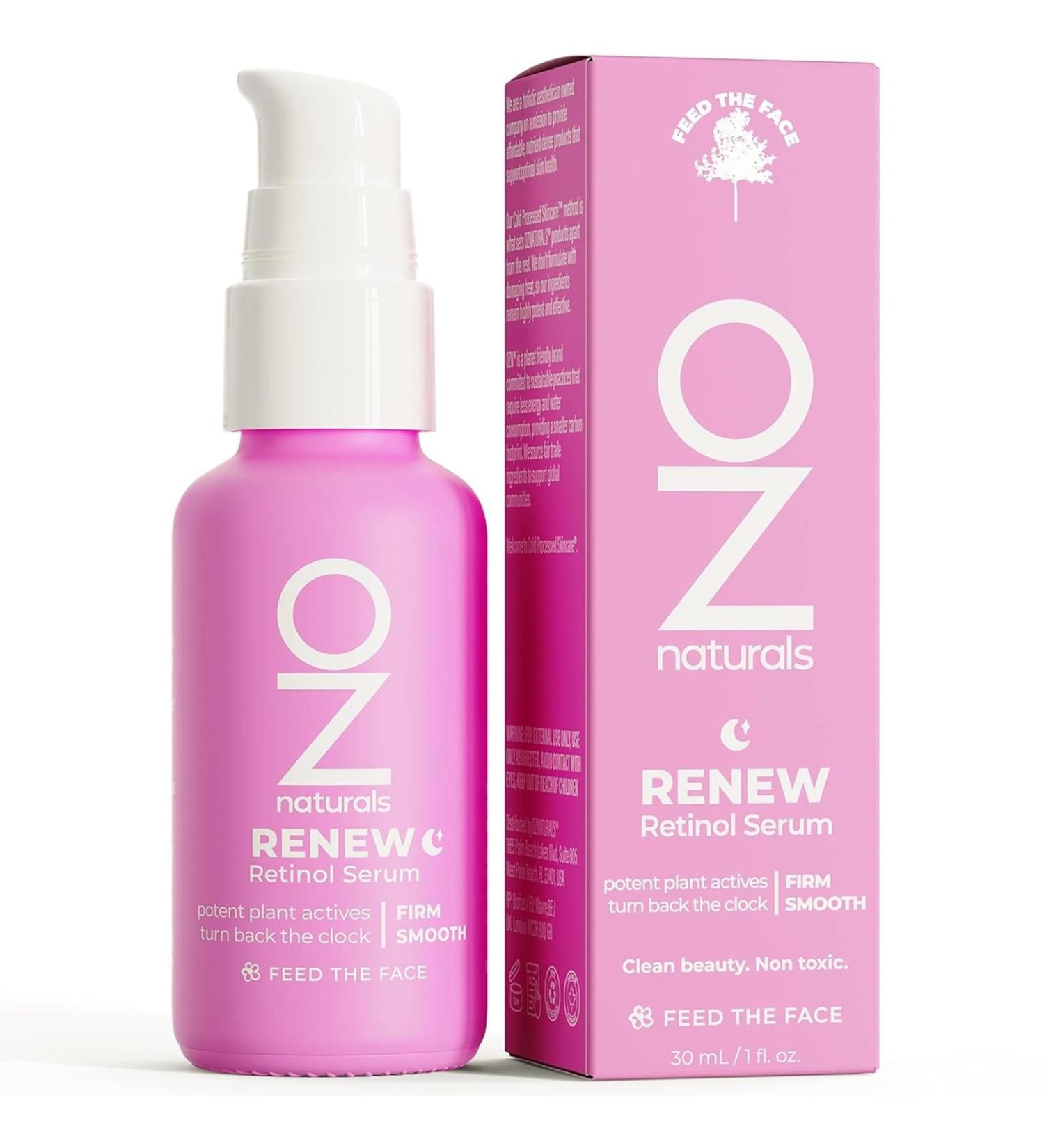 OZNaturals Renew Retinol Serum - Anti-Aging Skin Renewal with Vitamin E & Hyaluronic Acid - Brightens & Smoothes Complexion - 1 oz - Buy Online on GoSupps.com