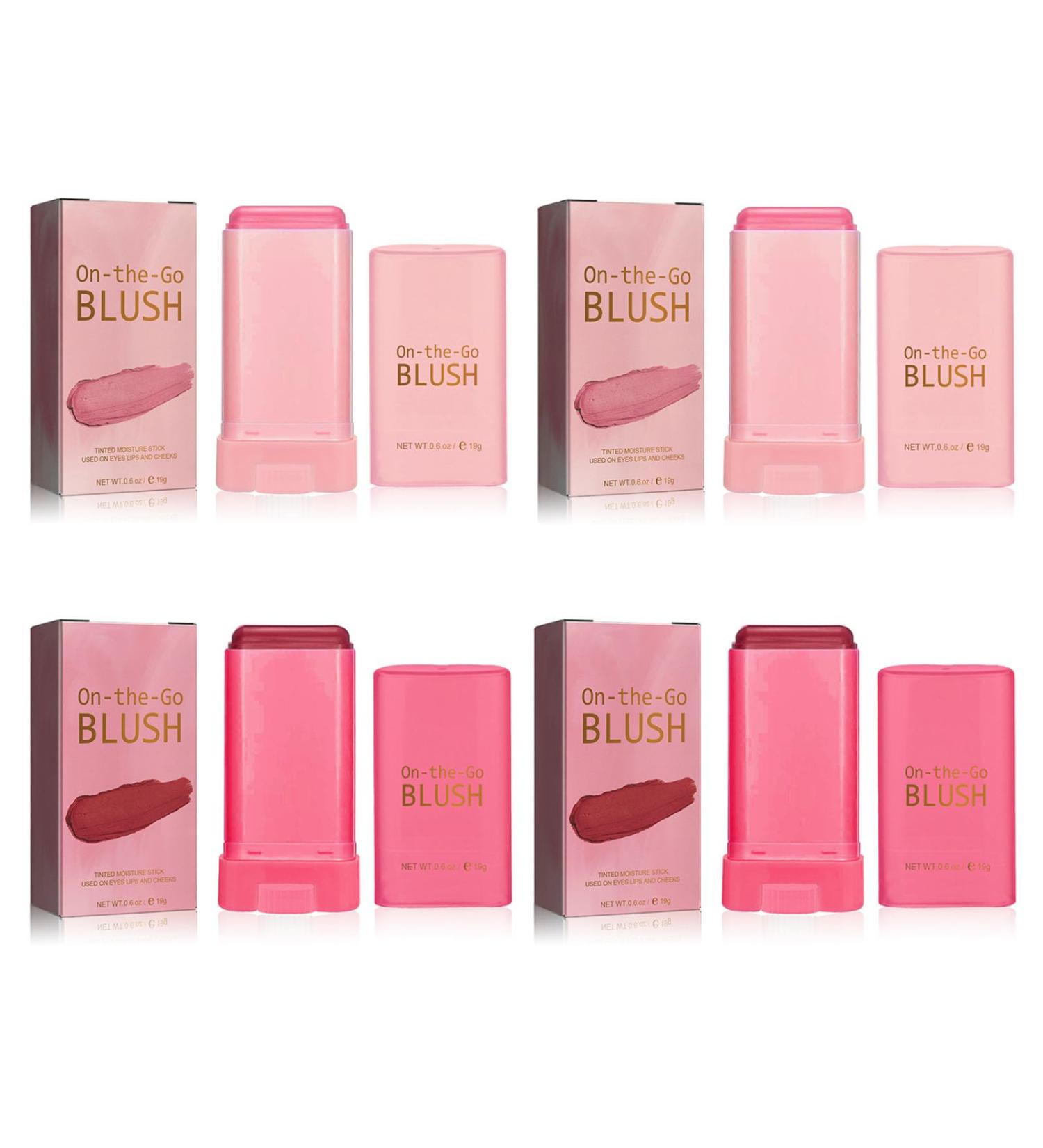 Blush Stick Cream Blush Stick Smooth Solid Moisturizer Stick Highlighter Stick Waterproof Face Makeup Stick for Cheek Eyes Lips (2 Pink & 2 Red 4PCS) 2 Pink & 2 Red 19 g (Pack of 4) - Buy Online on GoSupps.com