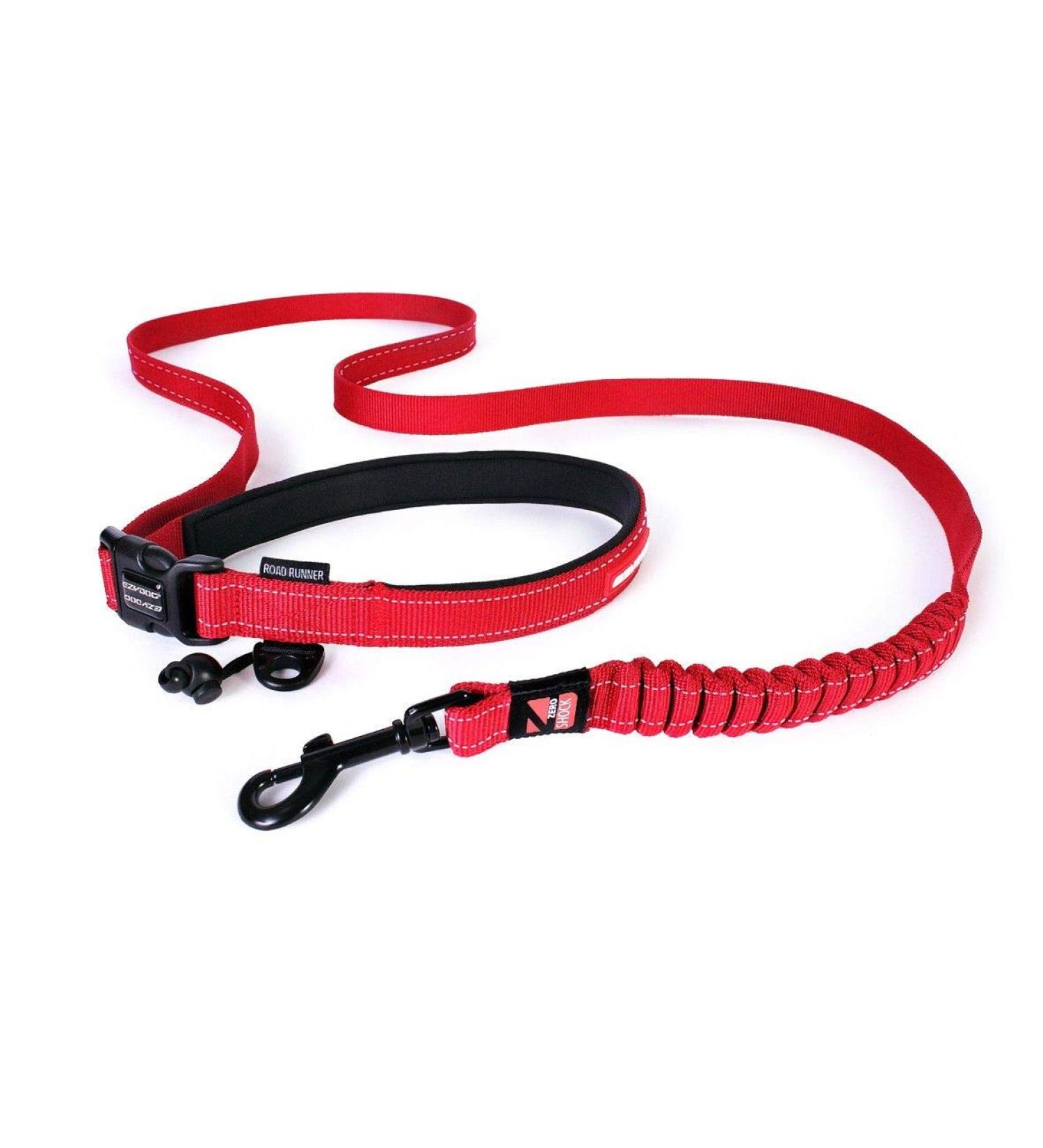 Ezydog Jogging Dog Leash for Medium & Large Dogs - Reflective Elastic Bungee Leash (210cm Red) - Perfect for Running & Jogging - Buy Online on GoSupps.com