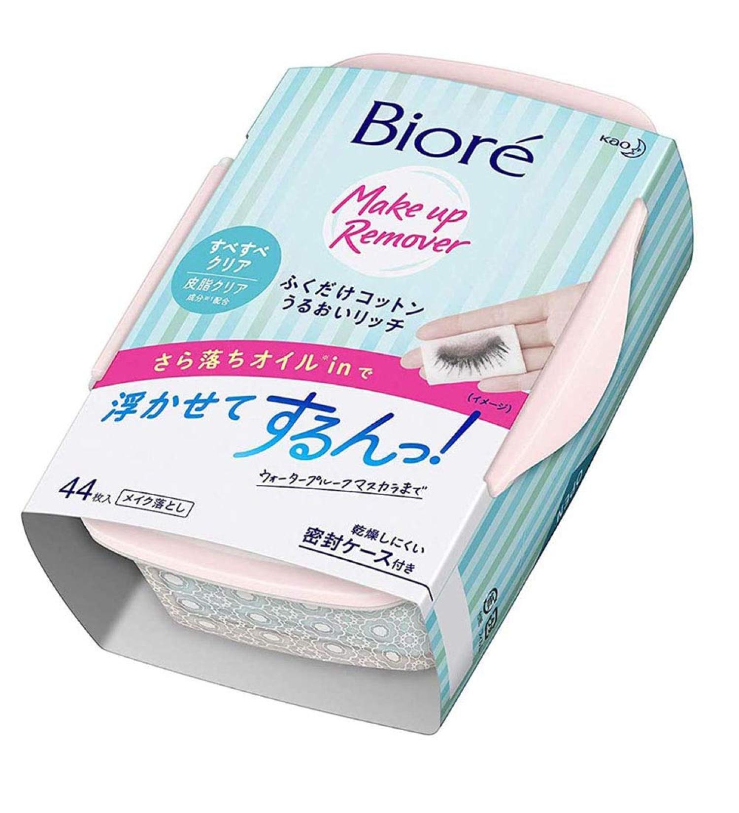 Kao Biore New 2018 Cleansing Oil Cotton Facial Sheets Clear Smooth 44sheets (Green Tea Set)