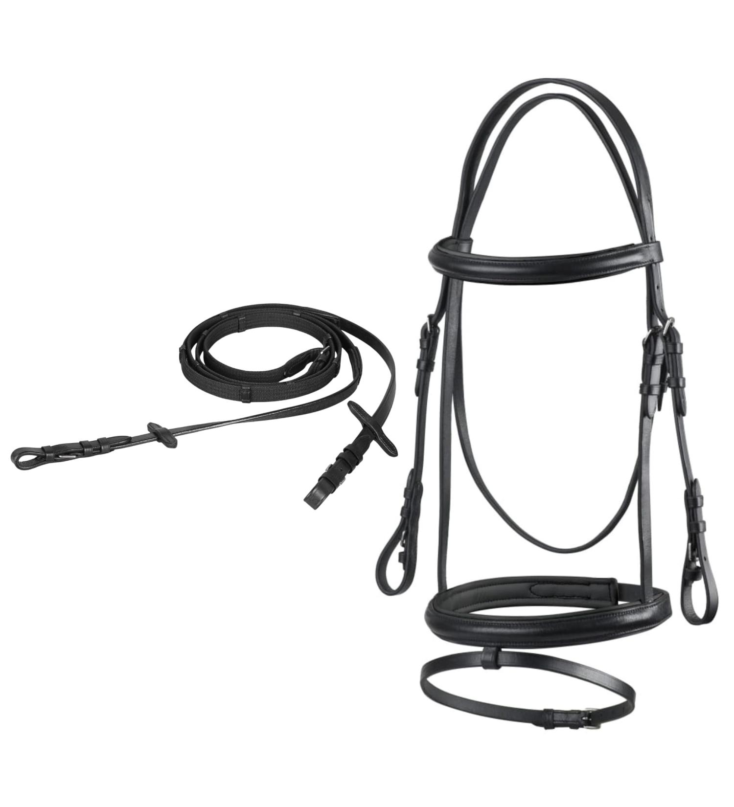 Buy Start Simple Bridle with Reins | Bridles for Horses - English Combined Breeches & Leather Gear for Shetland Pony Thoroughbred Warmblood Cold Blood (Black) - Buy Online on GoSupps.com
