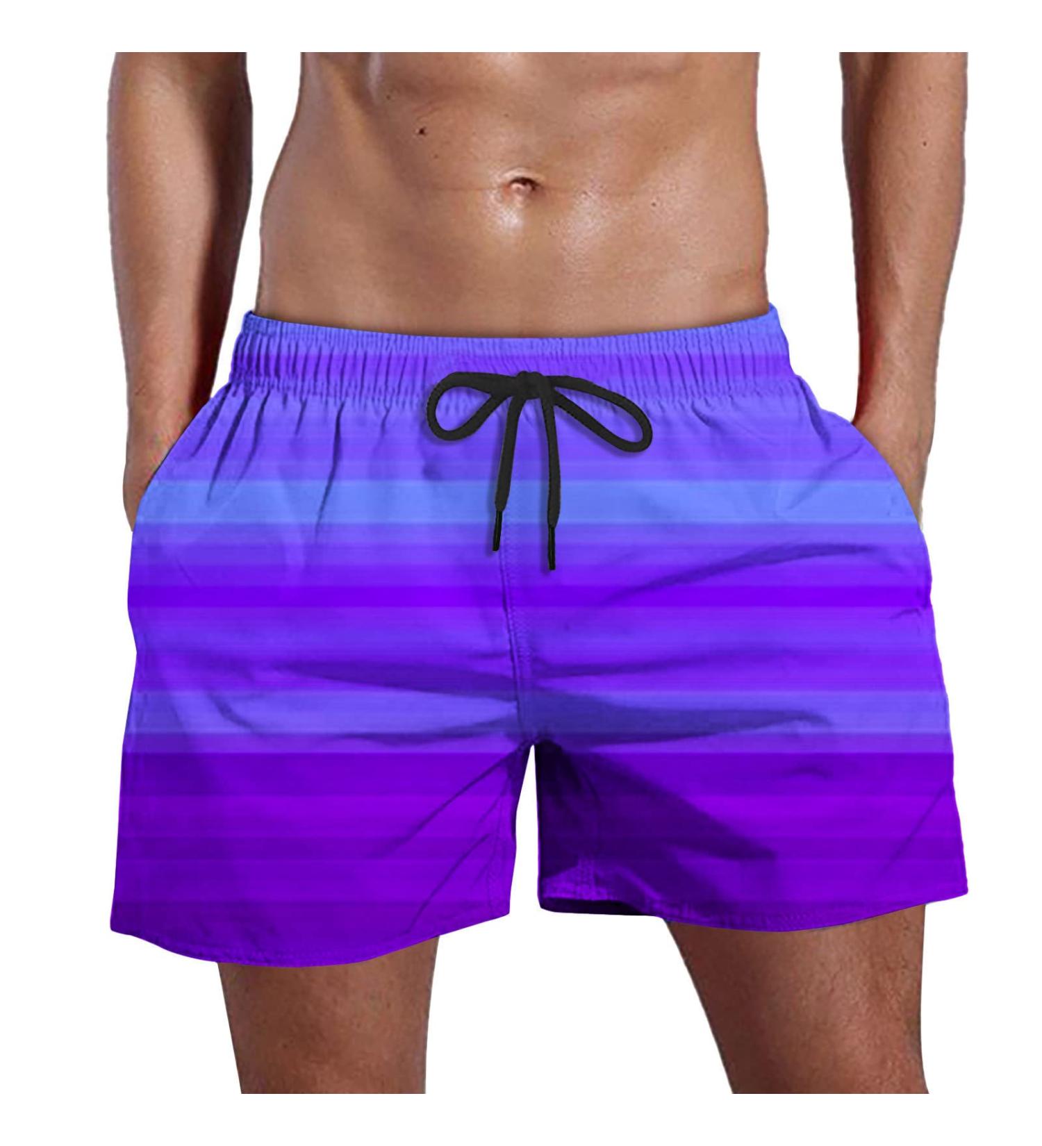 Agiferg Mens Gradient Hawaiian Beach Shorts Quick Dry Surfing Sports Shorts - Purple 4X-Large - Buy Online on GoSupps.com