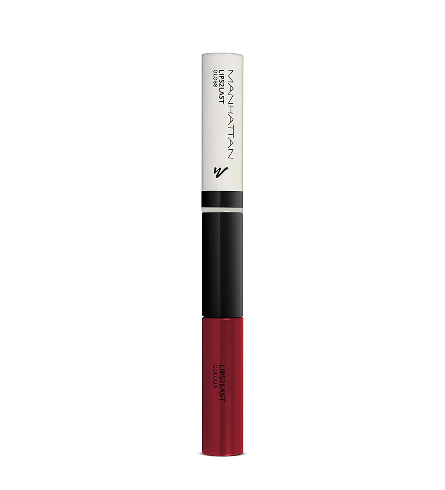 Manhattan Lips2Last Colour & Gloss - Scarlet Red 45L | Long-lasting Lip Colour & Gloss - 8ml | International Shipping Available - Buy Online on GoSupps.com
