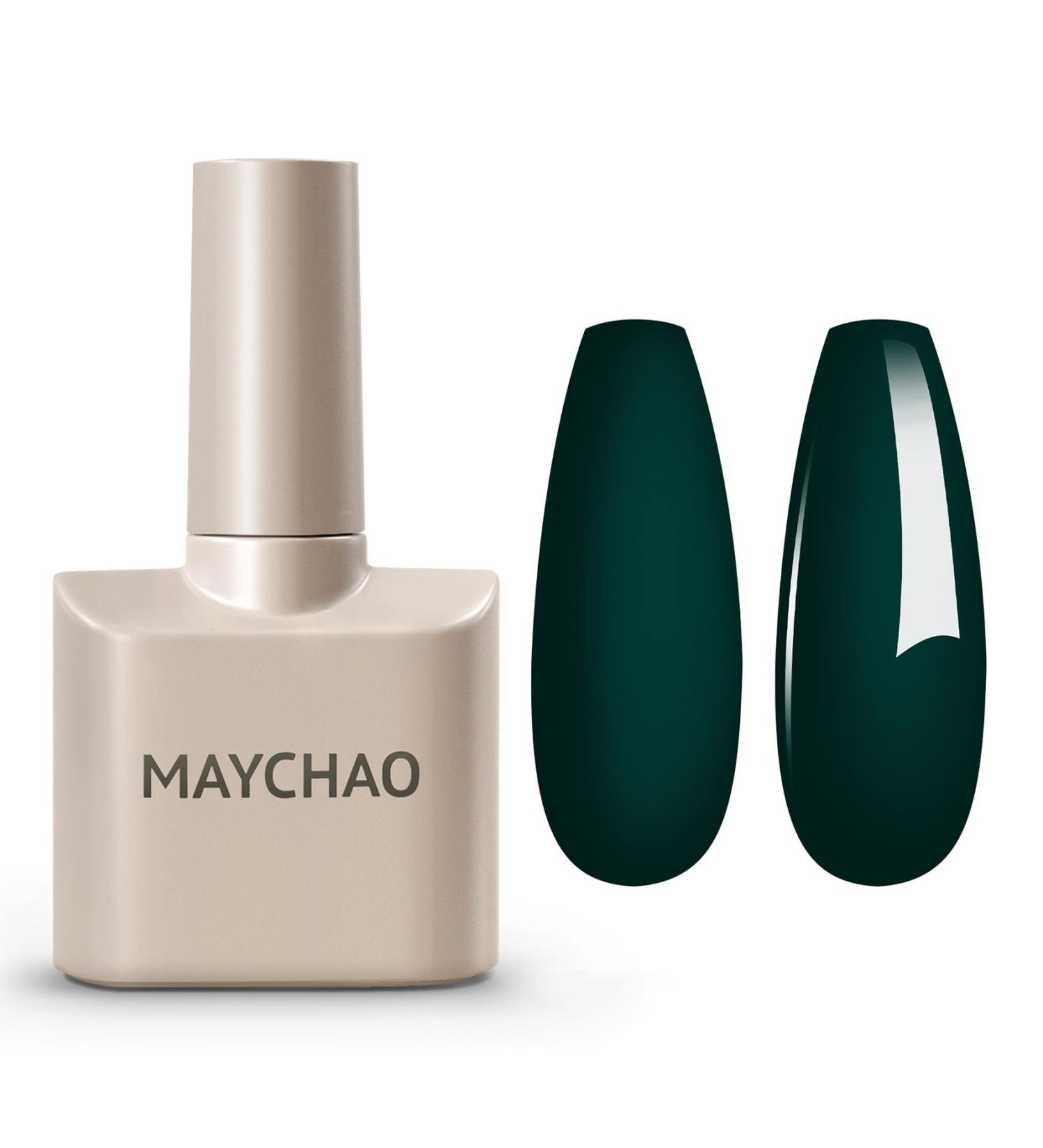 MAYCHAO Emerald Green Gel Nail Polish 15ML Green Gel Polish Soak Off UV LED Nail Polish Nail Art Starter Manicure Salon DIY at Home 0.5 OZ - Buy Online on GoSupps.com
