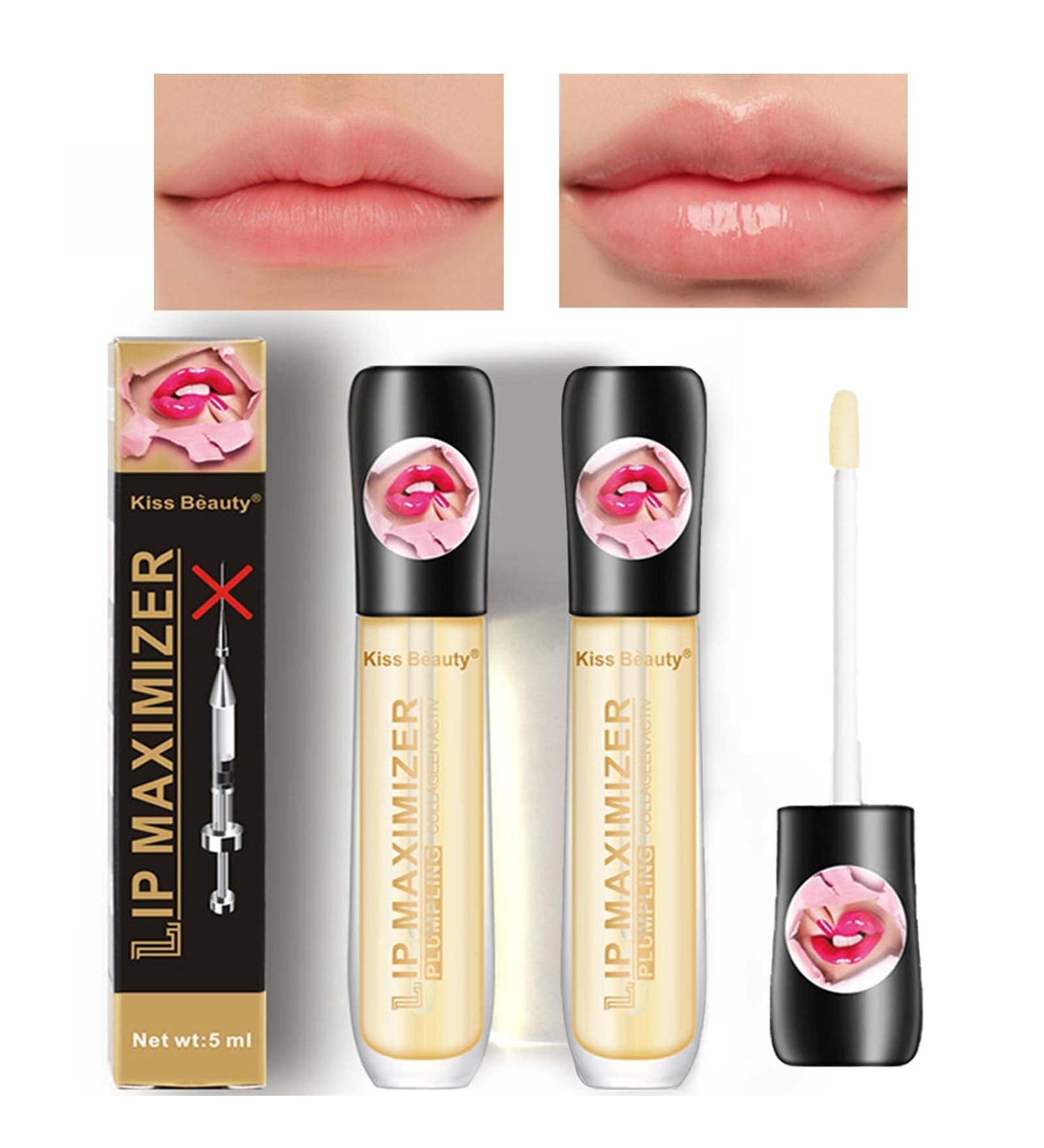 Peach Lip Plumper Set: Clear Lip Oil Gloss for Strong Moisturization, Long-Lasting and Nutritious Makeup - Waterproof Liquid Lipstick (1PC) - Buy Online on GoSupps.com