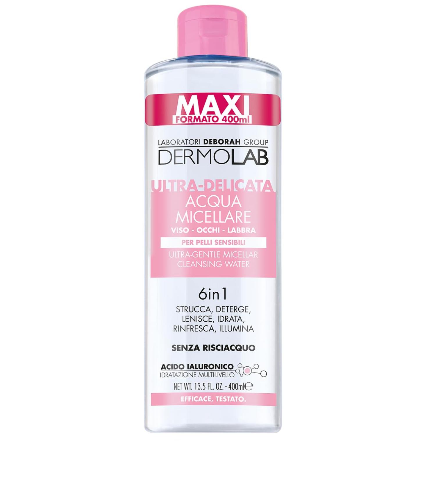 Dermolab Acqua Micellare Facial Water - Eyes - Very soft lip for sensitive skin Maxi size 400ml - Buy Online on GoSupps.com