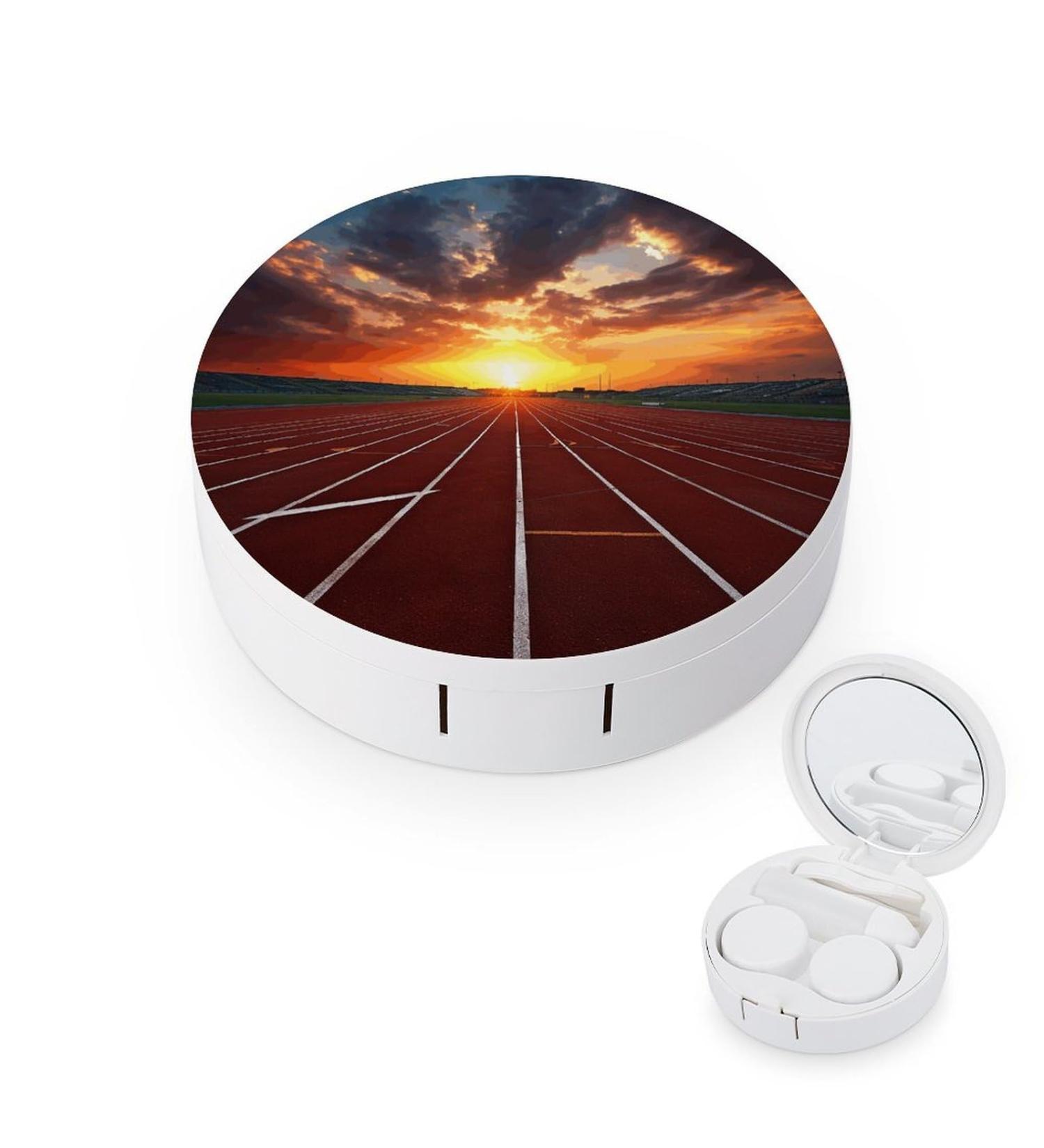 Buy Dusk Running Track Print Contact Lens Case - Travel & Care Box for Convenient Contact Lens Storage - Buy Online on GoSupps.com