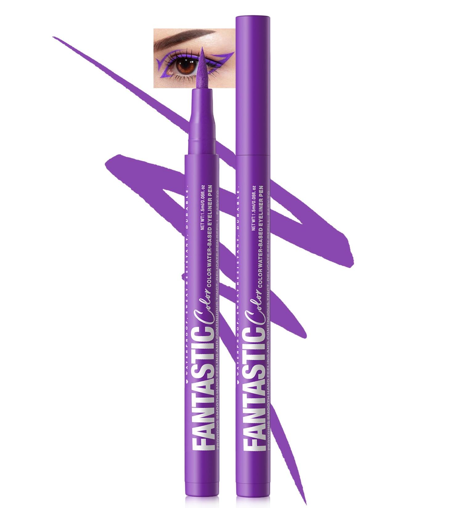 LYSdefeu Matte liquid eyeliner pen waterproof purple eyeliner pigmented with long-lasting wear smudge-proof ultra-soft - Buy Online on GoSupps.com