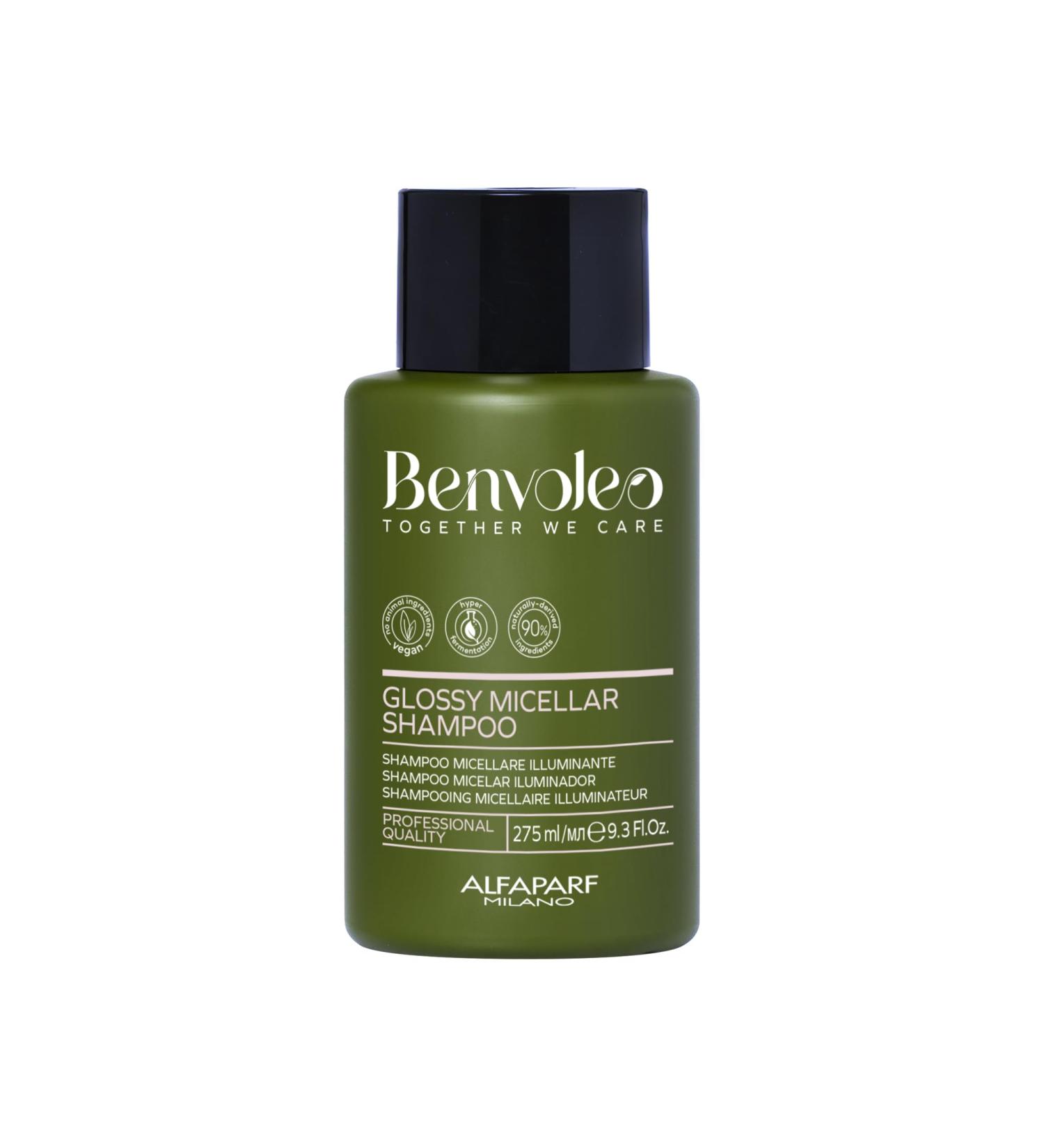 Alfaparf Milano Benvoleo Glossy Micellar Shampoo - Vegan Sulfate Free Sustainable Hair Care for Dull Hair - Adds Shine & Softness - 9.3 FL. Oz - Buy Online on GoSupps.com