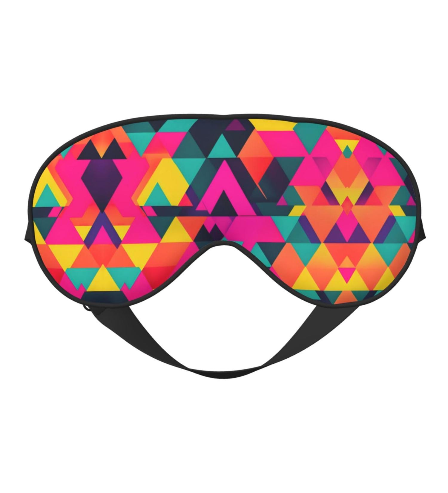 SSIMOO Colorful Triangle Print Eye Mask - Double-Sided Soft & Light Blocking for Better Sleep | International Shipping - Buy Online on GoSupps.com