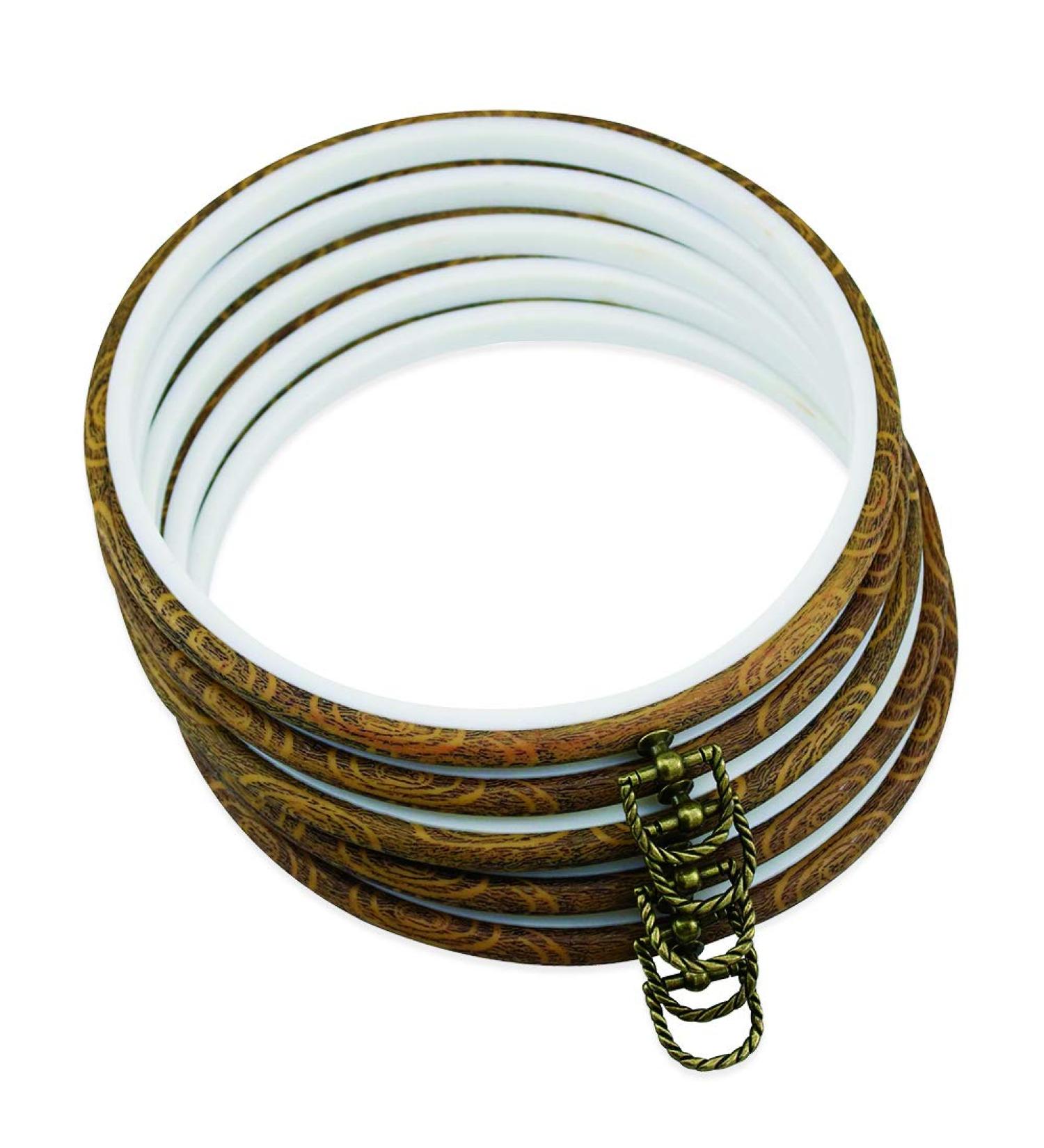 8 Inch Round Embroidery Hoops - Set of 5 Imitated Wood Cross Stitch Hoop Frames for Sewing Crafts and Decoration - Buy Online on GoSupps.com