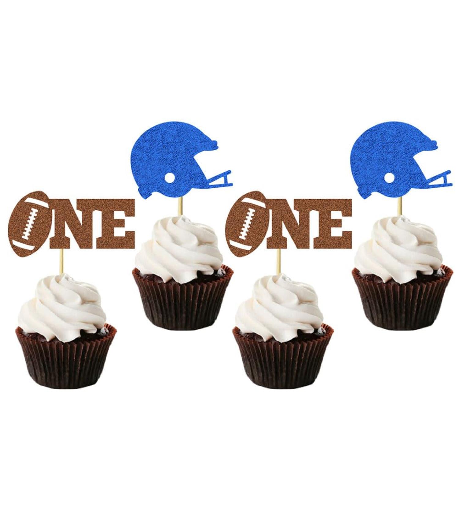 24 Pcs Football Theme Cupcake Toppers Baby's First Birthday Party Cake Decoration Dessert Insert MGPFERD - Buy Online on GoSupps.com