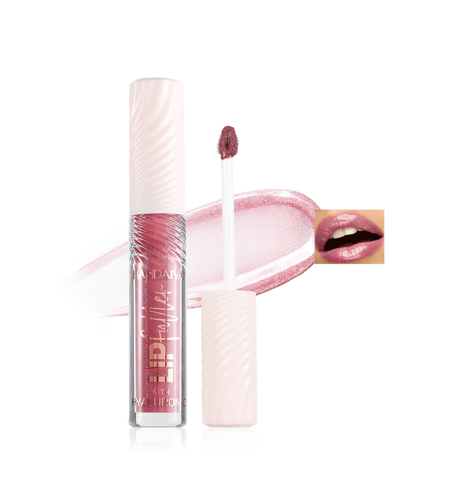 Hyaluronic Acid Lip Gloss - Long-Lasting Brown Tint Non-Sticky Plumping & Hydrating Vegan Gloss #03 - Buy Online on GoSupps.com