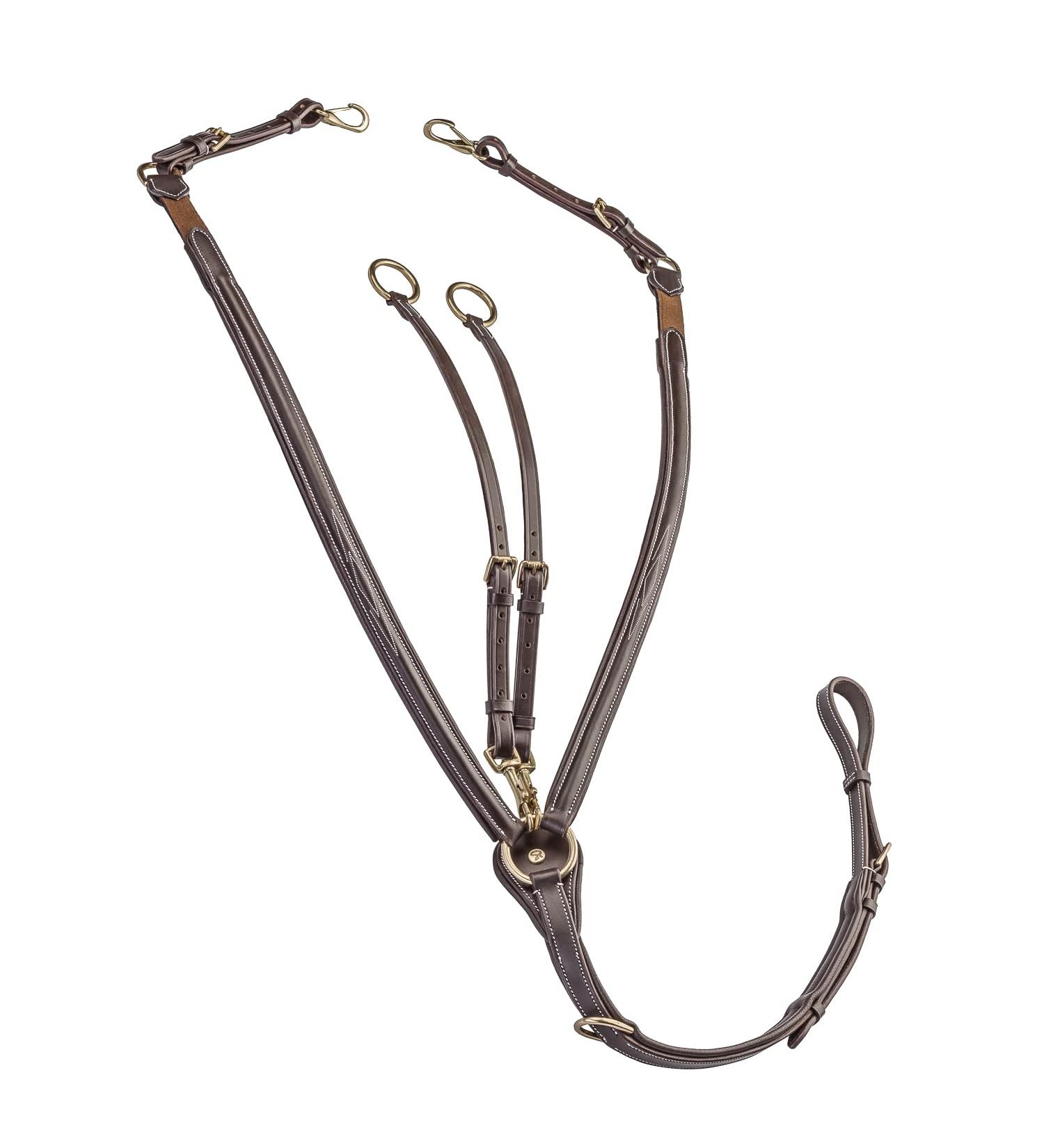 Buy SUNRIDE Windsor Genuine Leather Breastplate with Martingale for Horses - Elastic & Adjustable (Full Brown) - Shop Internationally - Buy Online on GoSupps.com