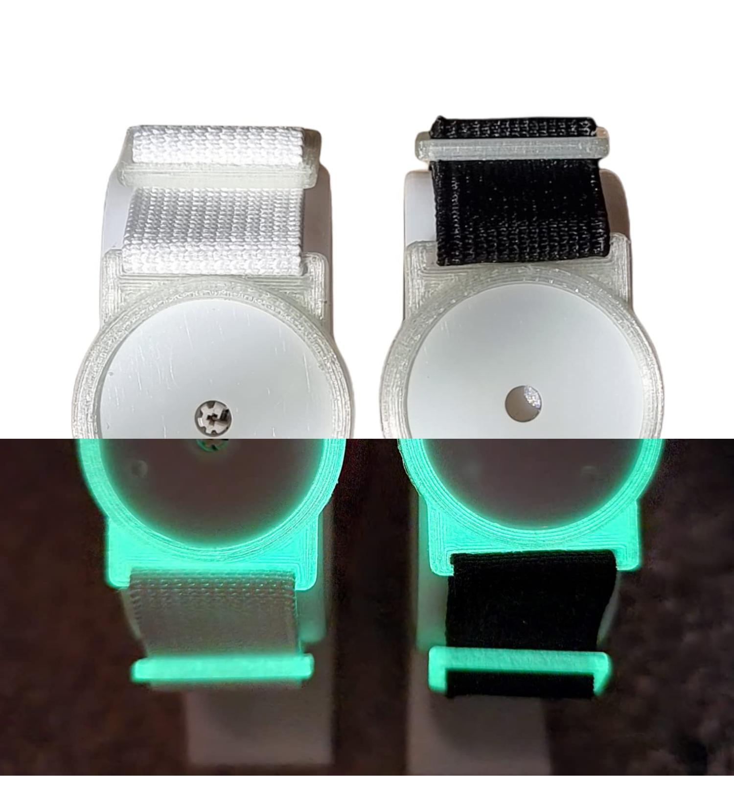 CGM Clips UK - Freestyle Libre Sensor Armband Holder/Protector - Green Glow in The Dark (White Strap) - Buy Online on GoSupps.com
