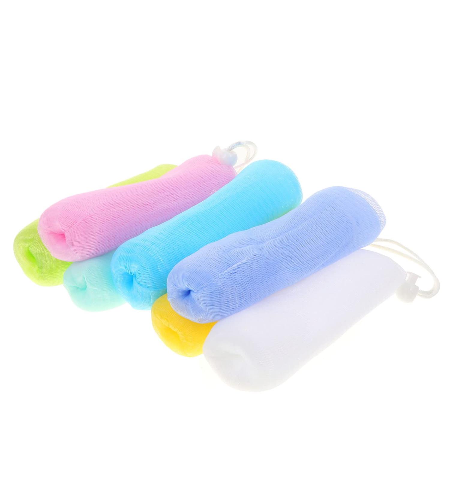 7pcs Hemoton Foaming Soap Mesh Bag Bath Loofah Sponge Set - Shower Scrubber and Body Cleansing Net for Scrubbing Bubble Massage - Buy Online on GoSupps.com