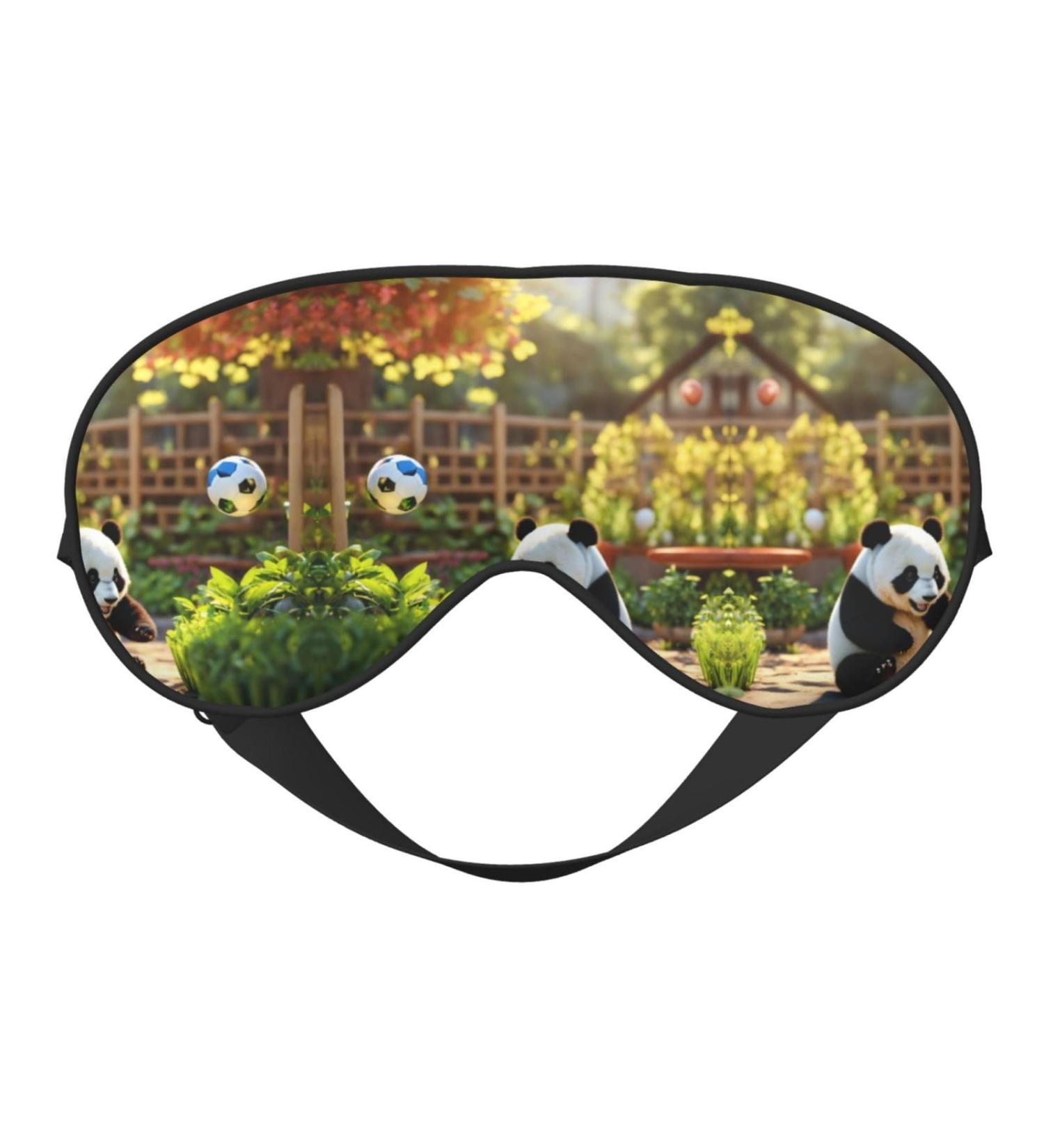 Panda Print Unisex Sleep Mask | Double-Sided Eye Mask for Sound Sleep & Skin Care - International Shipping Available - Buy Online on GoSupps.com