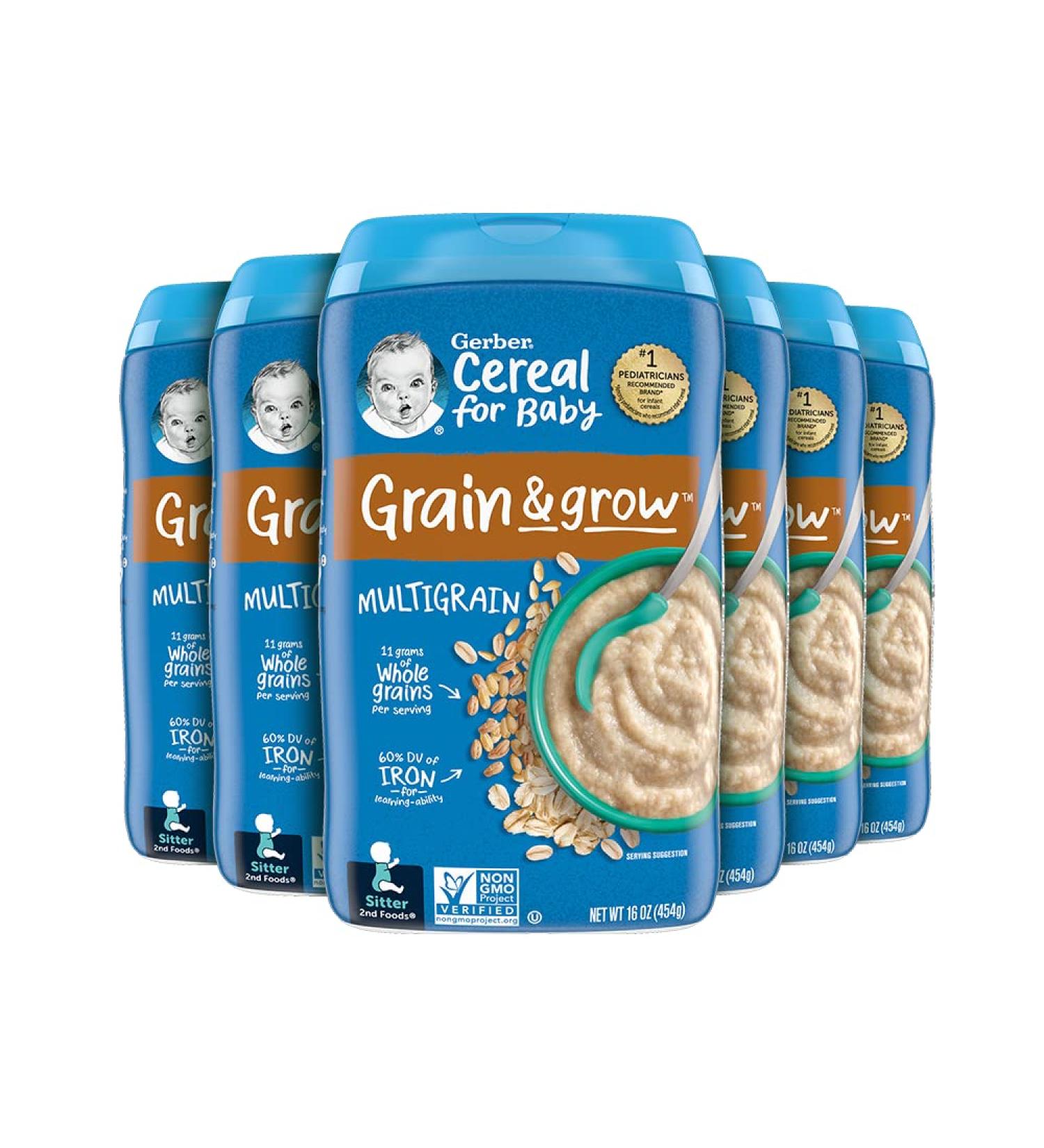 Gerber Baby Cereal 2nd Foods Multigrain - 16oz (Pack of 6) | Healthy Baby Nutrition - Buy Online on GoSupps.com