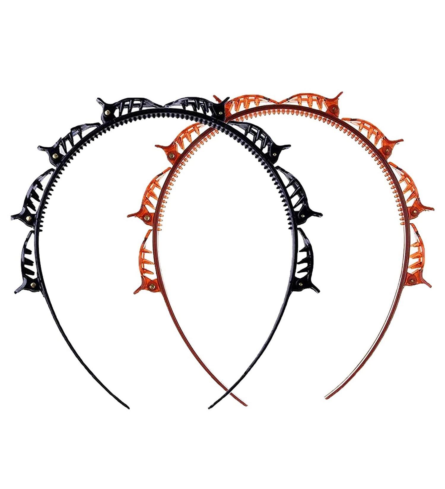 Voarge Hair Braid Tool - 2 Pack Headband with Brackets for Elegant Hairstyles - Stylish Hair Accessories for Women and Girls (Black & Brown) - Buy Online on GoSupps.com