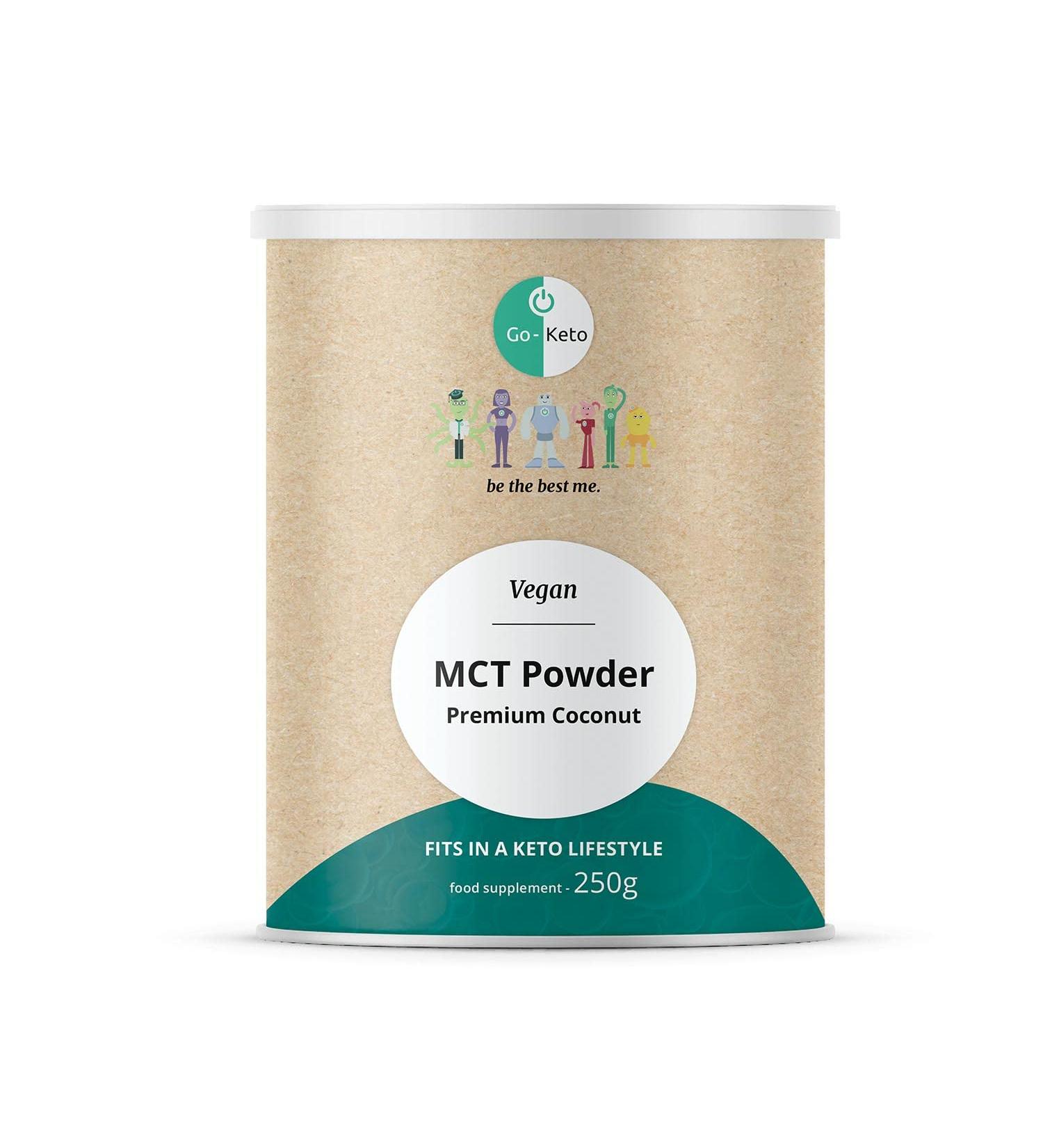 GO-Keto MCT Powder 250g - Premium C8/C10 Coconut Oil Powder for Keto Diet Vegan & Non-GMO - Perfect for Bulletproof Coffee & MCT Shakes - Buy Online on GoSupps.com