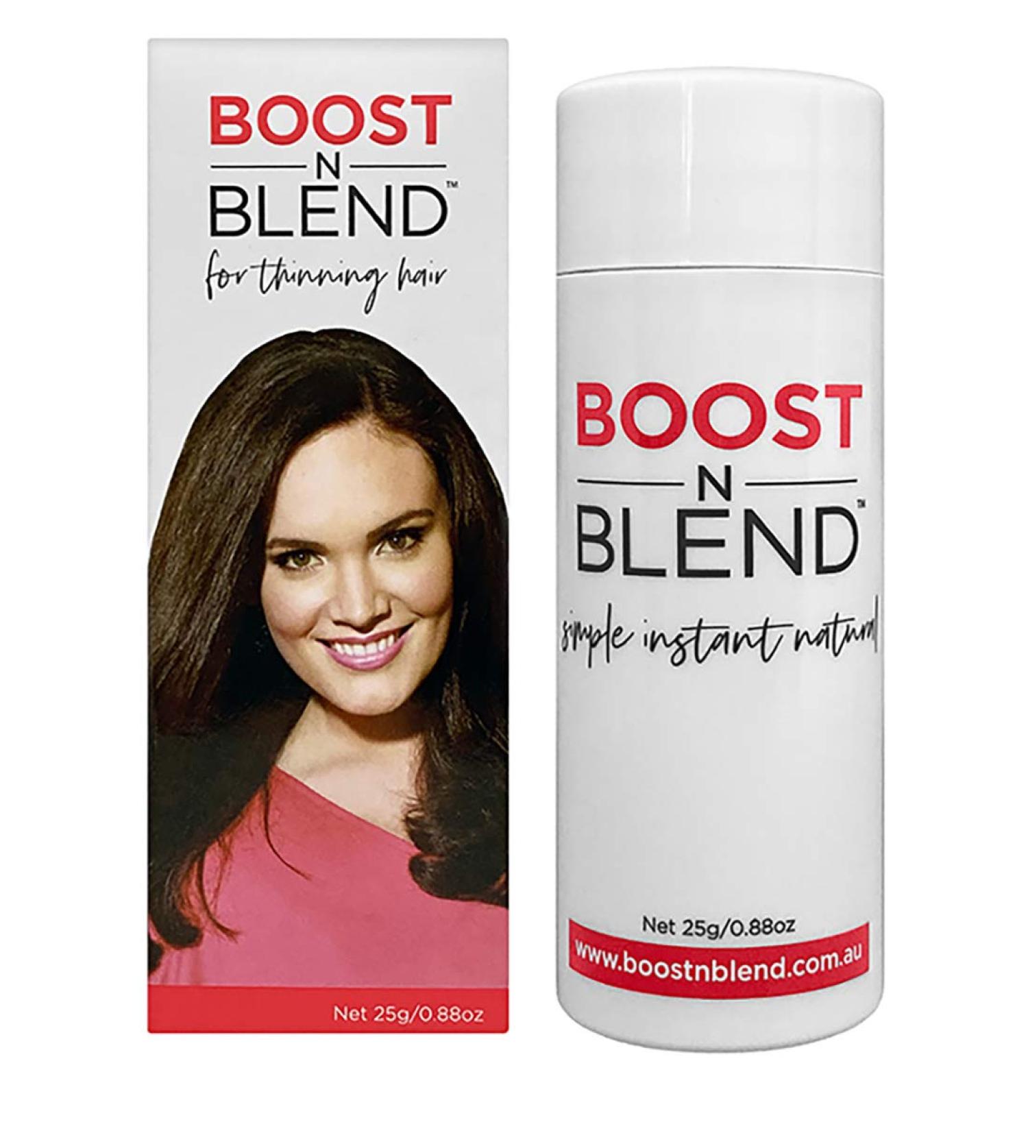 Boost N Blend Medium Brown Female Hair Thickening Fibers - Vegan Scalp Concealer and Hair Filler for Thinning Hair (25g) - Buy Online on GoSupps.com