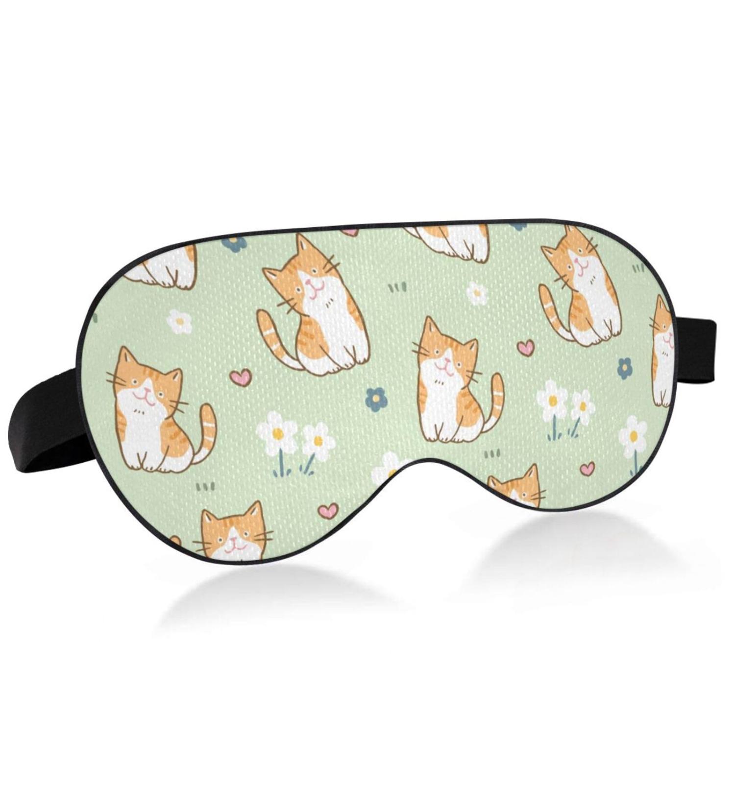 Haskirky Light Blocking Eye Mask for Adults - Adjustable & Breathable - Perfect for Travel, Business Trips, Yoga & Meditation - Cute Cartoon Cats Design - Buy Online on GoSupps.com