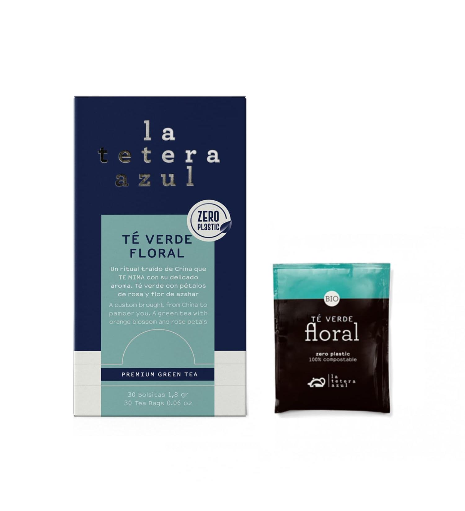  LATETERAZUL La Tetera Azul | Green Tea Orange and Rose | Floral Aroma Green Tea Gift Set Ho.Re.Ca. | Green Tea Infusion with Orange Blossom and Rose - 30 Filters (54g) - Buy Online on GoSupps.com
