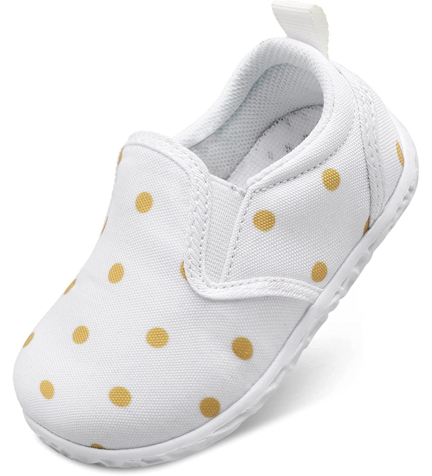 JOINFREE Unisex Baby Sneakers - Infant Slip On First Walking Shoes for Boys and Girls - Toddler Casual Crib Shoes 6-12 Months (White Dot) - Buy Online on GoSupps.com