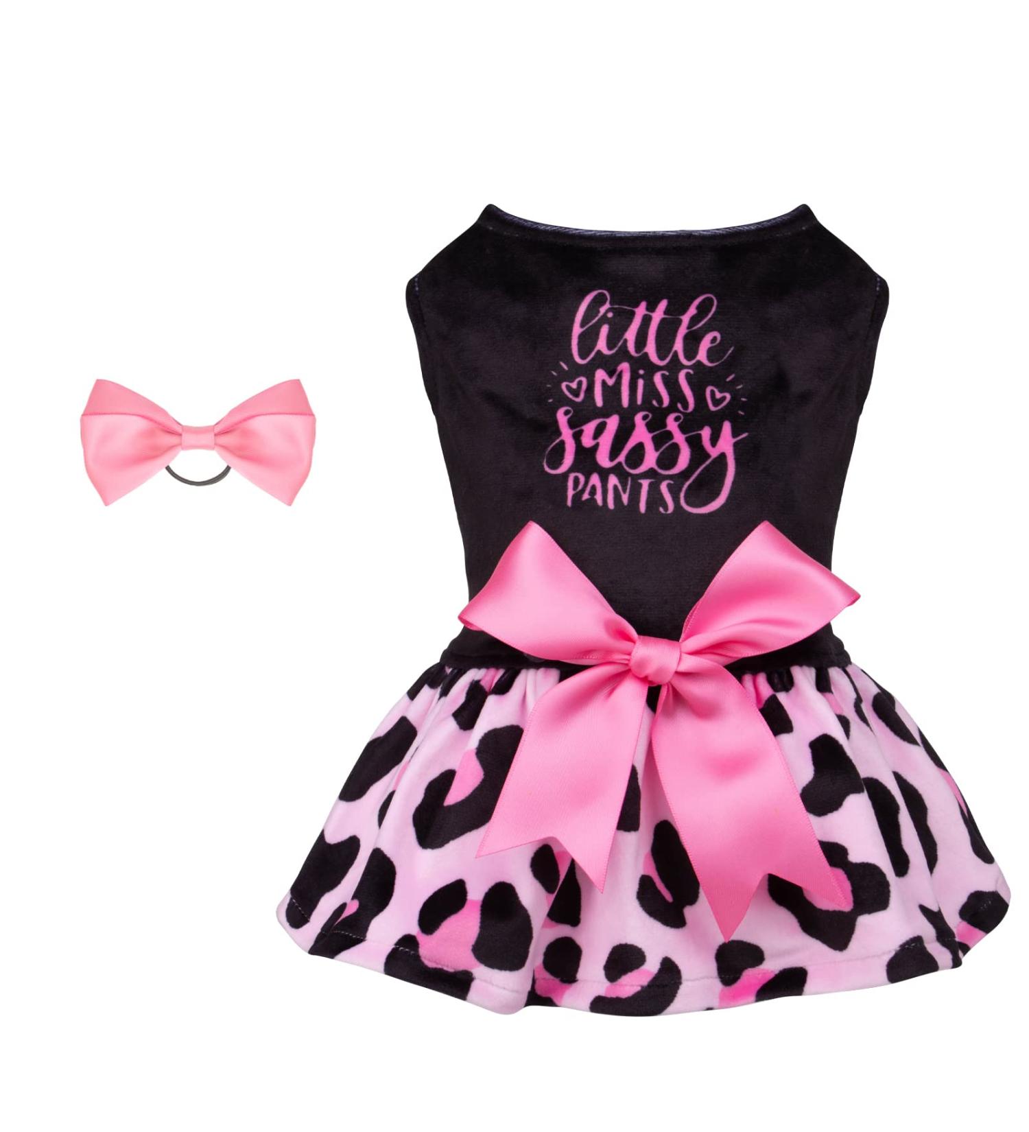 Shop Cuteebone Little Miss Sassy Pants Dog Leopard Dress - Stylish Dresses for Small Dogs & Puppies | Rosa Dog Clothing CVA15XXS-DE - Buy Online on GoSupps.com
