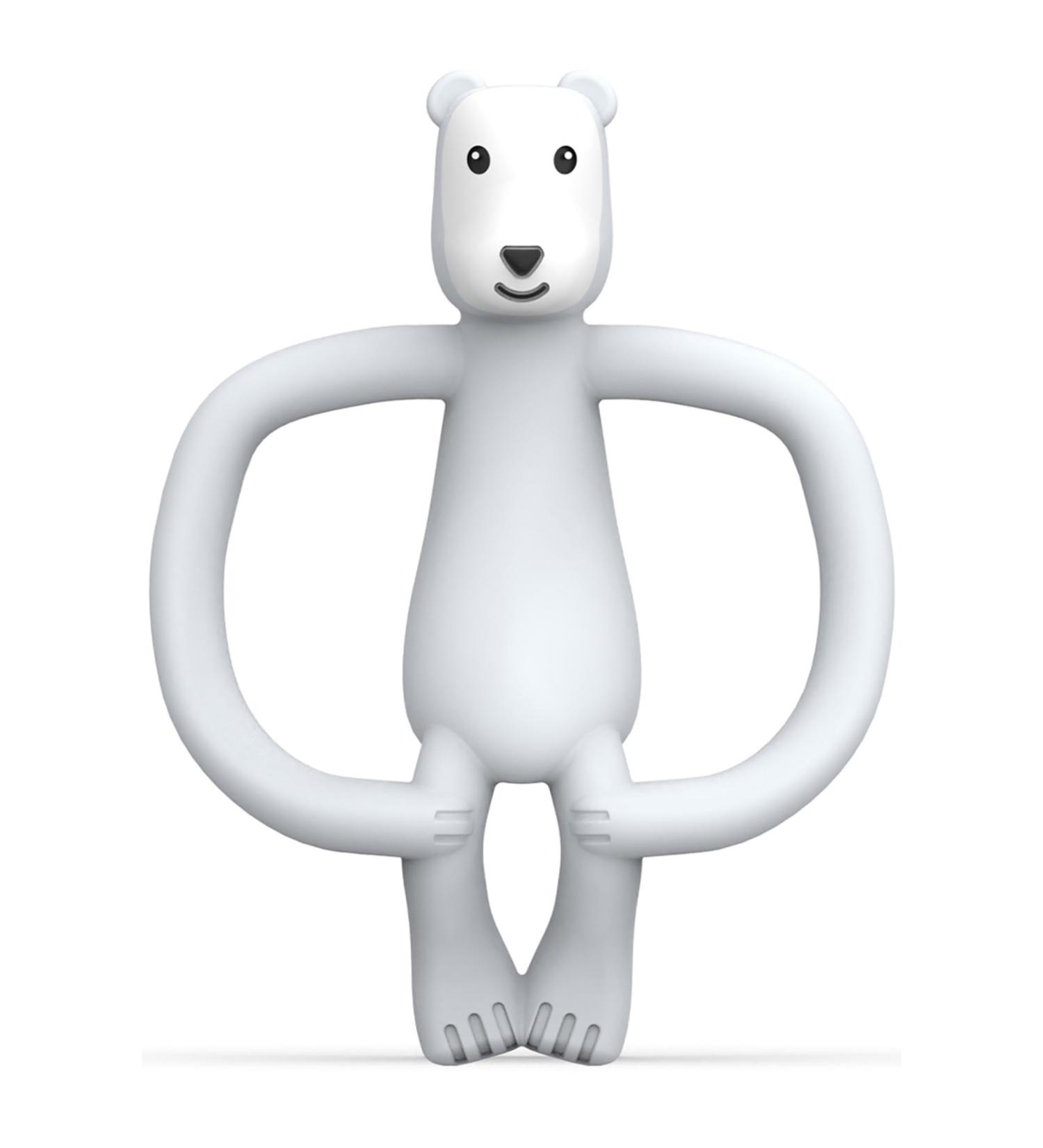 Matchstick Monkey Antimicrobial Bite Ring & Gel Applicator | BPA-Free Teething Aid for Babies 3+ Months | Animal Motif (Pomelo Eisb r) - Buy Online on GoSupps.com