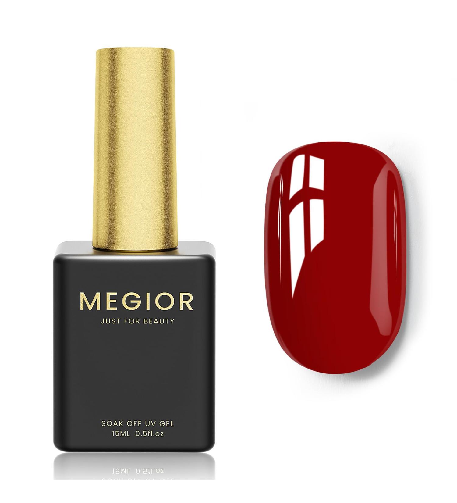 MEGIOR Red Gel Nail Polish 15ml Gel Polish 1PCS Soak Off UV LED Nail Gel Polish for Nail Art Manicure Salon DIY Home for Women Girls Nails - Buy Online on GoSupps.com
