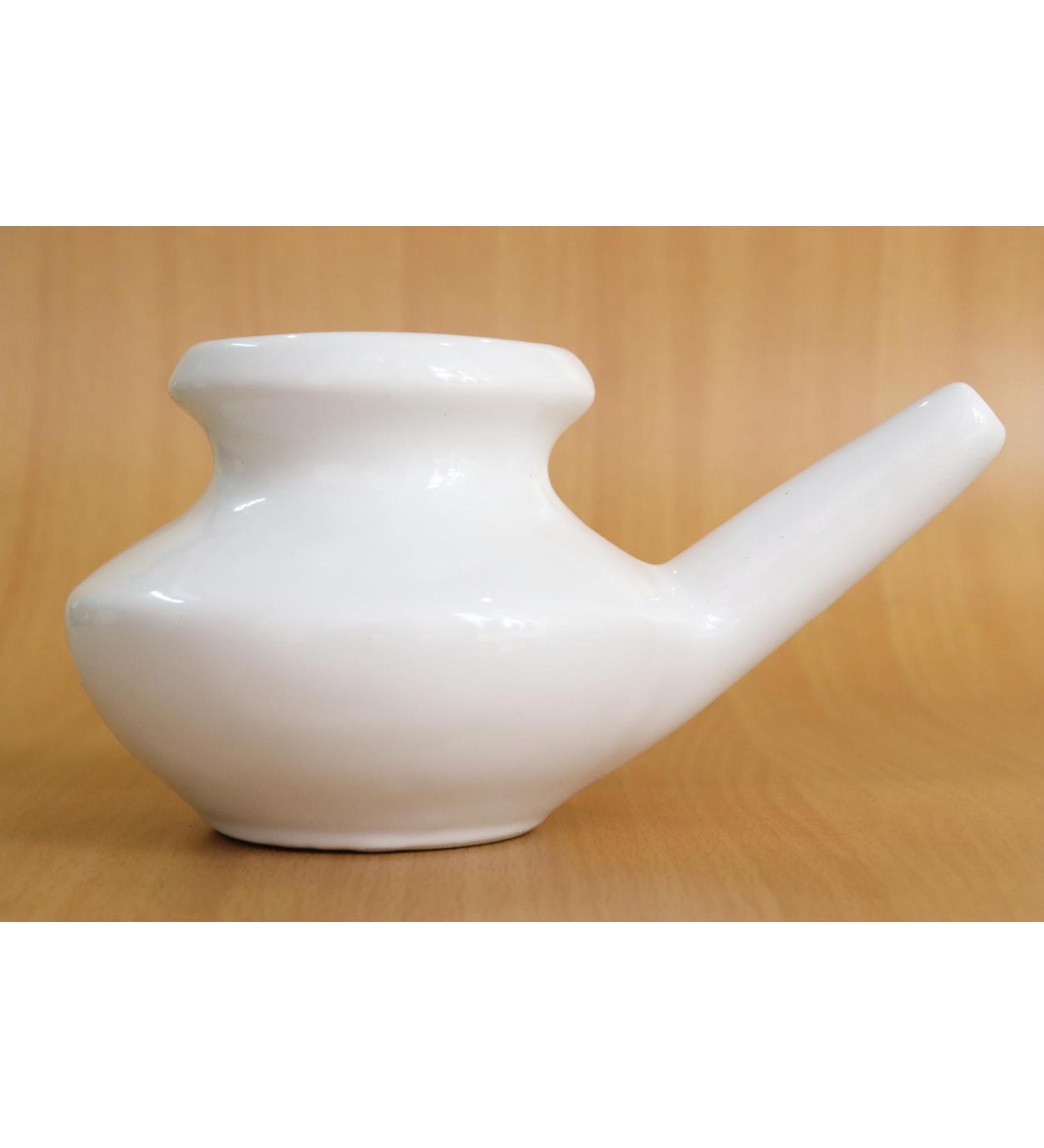 2activelife Handcrafted Ceramic Neti Pot for Nasal Cleansing 10 oz White | Ayurvedic Jal Neti Sinus Rinse Tool | Durable Lightweight Dishwasher Safe | Made in India - Buy Online on GoSupps.com