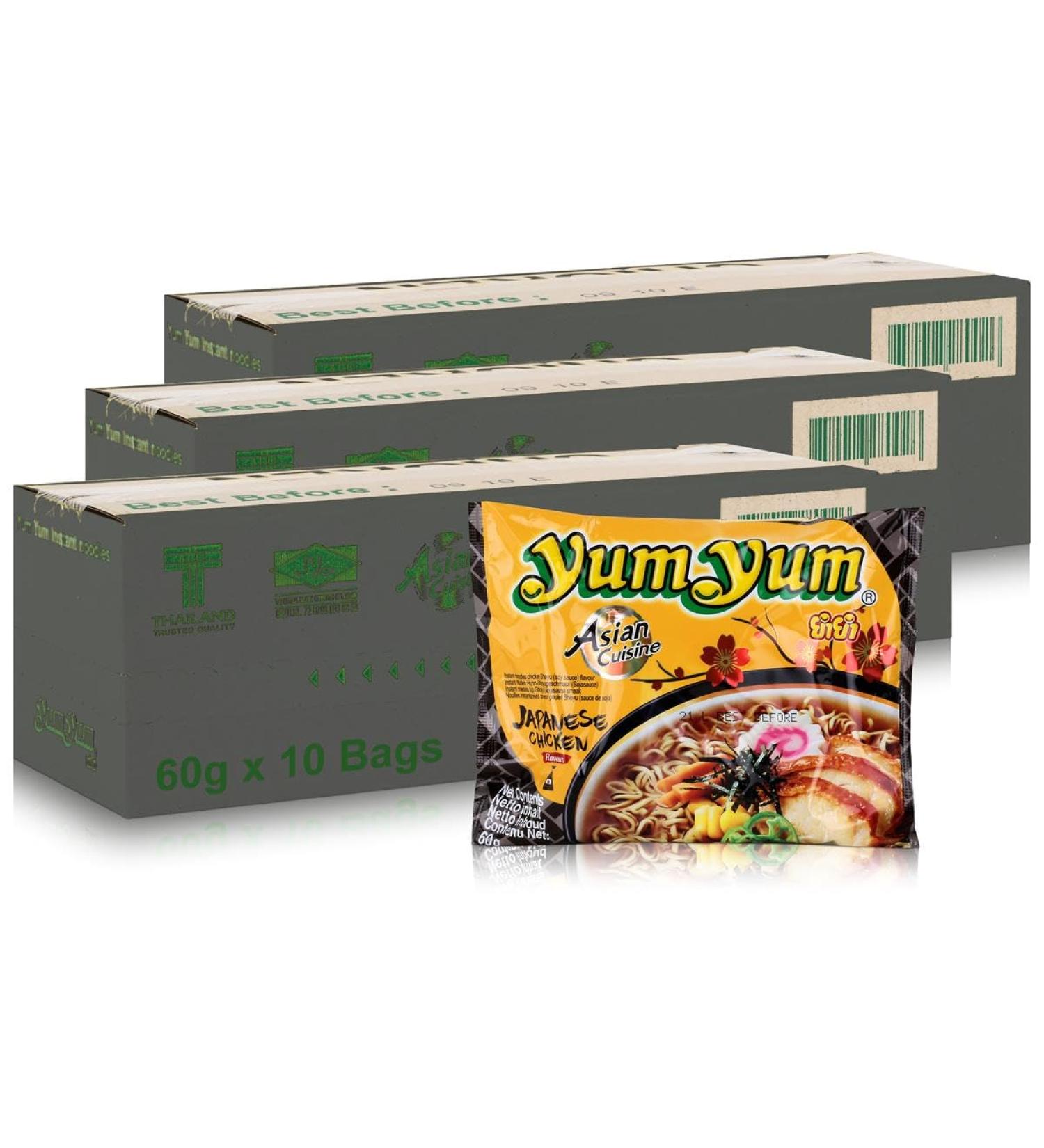  Yum Yum Yum Yum Pack of 30 sachets of Japanese chicken instant noodles 30 x 60g - Buy Online on GoSupps.com