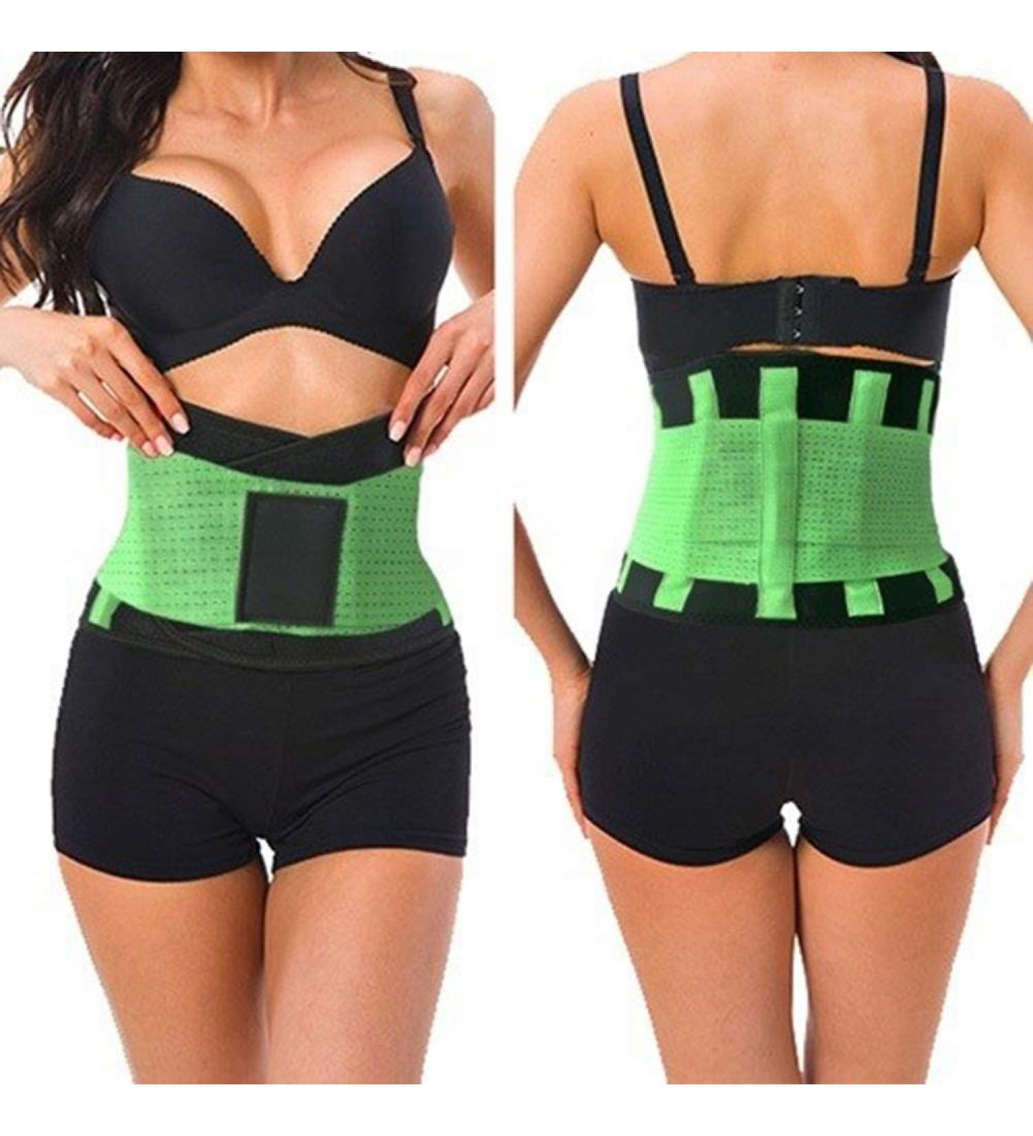 Lumbar brace Men's Elastic Corset Back Lumbar Brace Support Belt Waist Orthopedic Posture Corrector Low Back Belt Waist Support men Green Medium - Buy Online on GoSupps.com