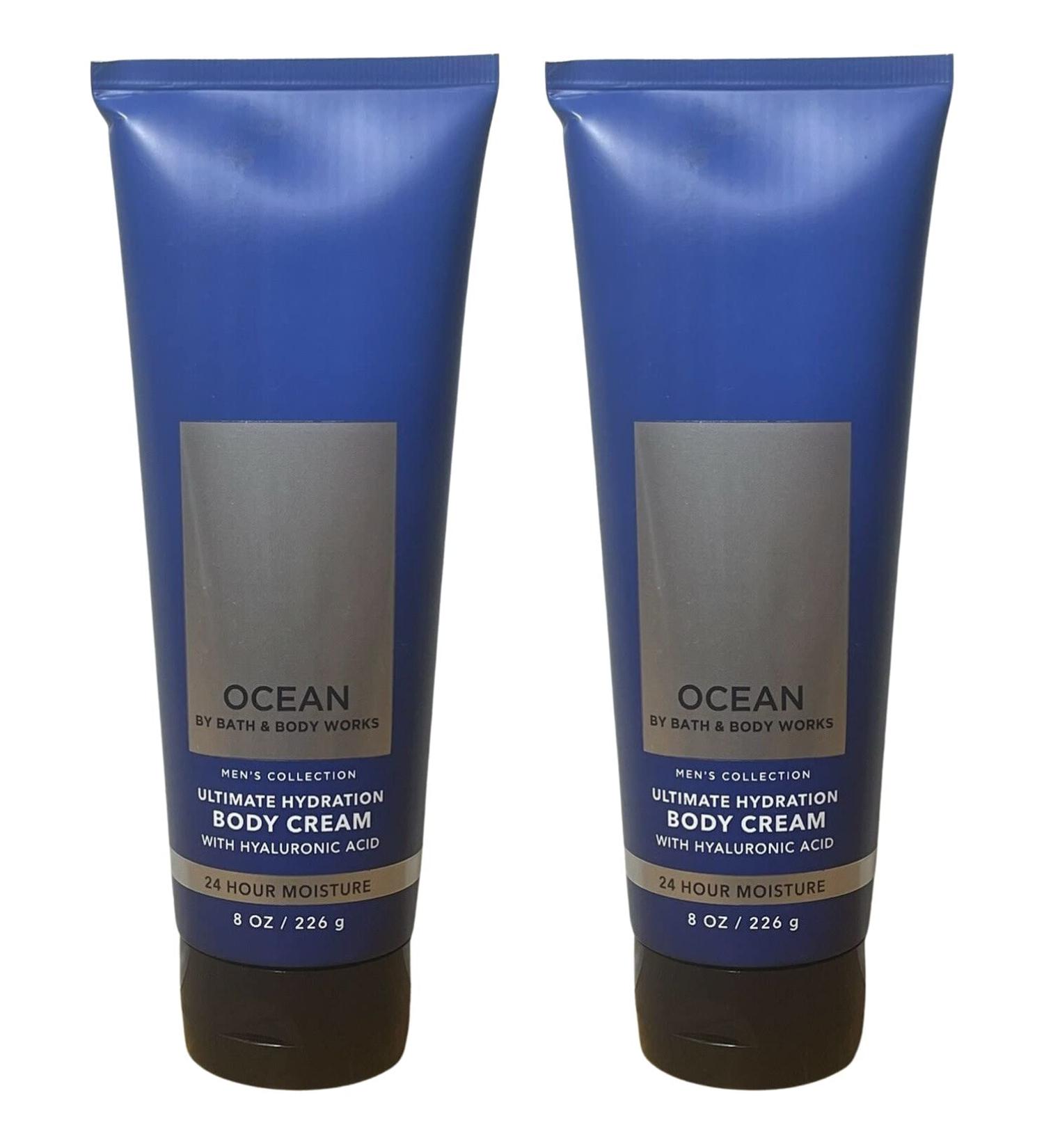 Bath and Body Works Ocean 2 Pack Men's Collection Ultimate Hydration Ultra Shea Body Cream 8 Oz (Ocean)