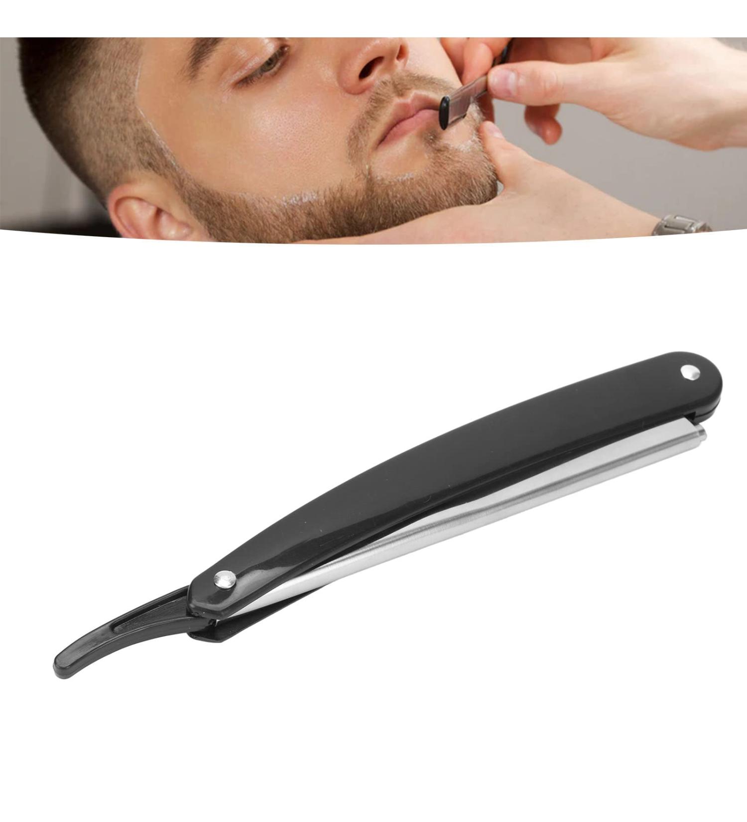Foldable Beard Knife - Stainless Steel Manual Beard Cutter & Holder for Men | Home Salon Essential - Buy Online on GoSupps.com