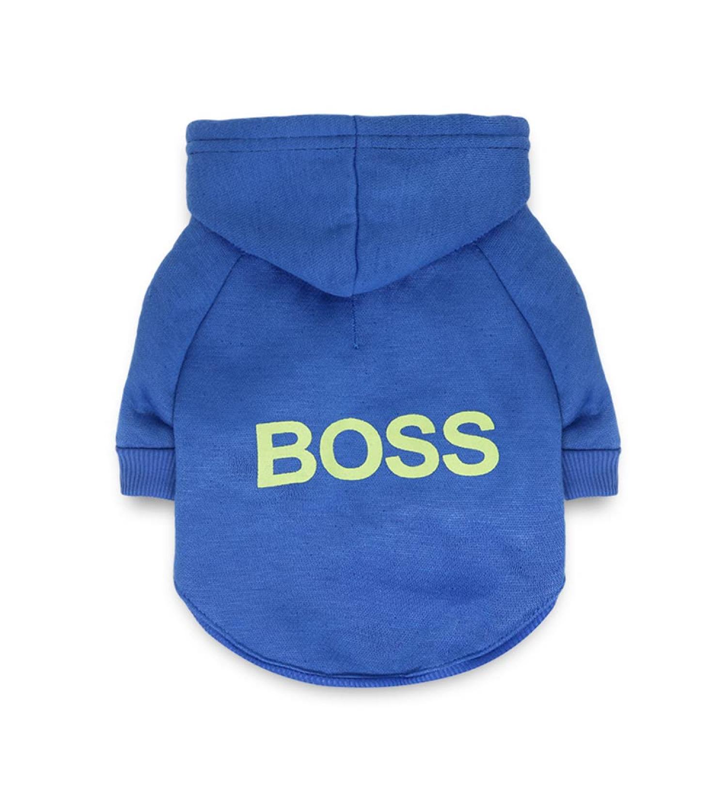 Buy LtuzPet Dog Hoodie - Boss Print Soft Fleece Warm Jacket for Dogs | X-Large Blue | International Shipping - Buy Online on GoSupps.com
