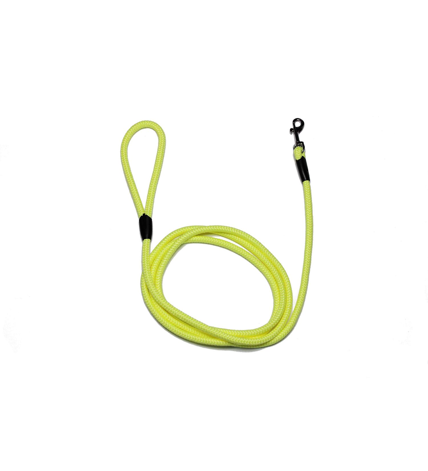 Leash - rope leash with hand loop Basic 10mm 27 colours 7 lengths (2.00 m fluor yellow) 2.00 m fluor yellow
