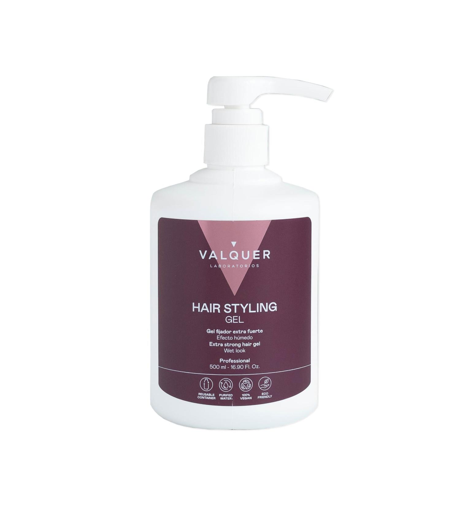 Valquer Profesional Hair Fixing Gel. Hair Gel. Vegan and Sulfate Free. Hair Gum. Hair Fixing. Define Hairstyle. Wet Effect - 500 Ml - Buy Online on GoSupps.com