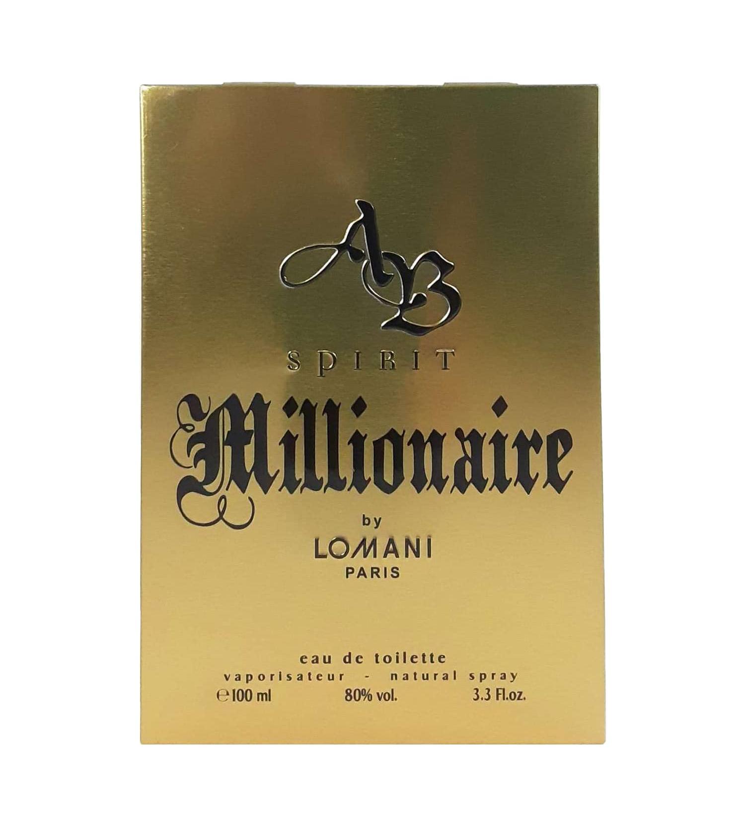 AB SPIRIT MILLIONAIRE by Lomani EDT SPRAY 3.4 OZ for MEN Bergamot Tangerine Green Apple Cardamom Coriander Pink Pepper Black Currant Nutmeg Cumin Jasmine Rose Lily Vanilla Cedar Amber 3.4 Ounce (Pack of 1) - Buy Online on GoSupps.com