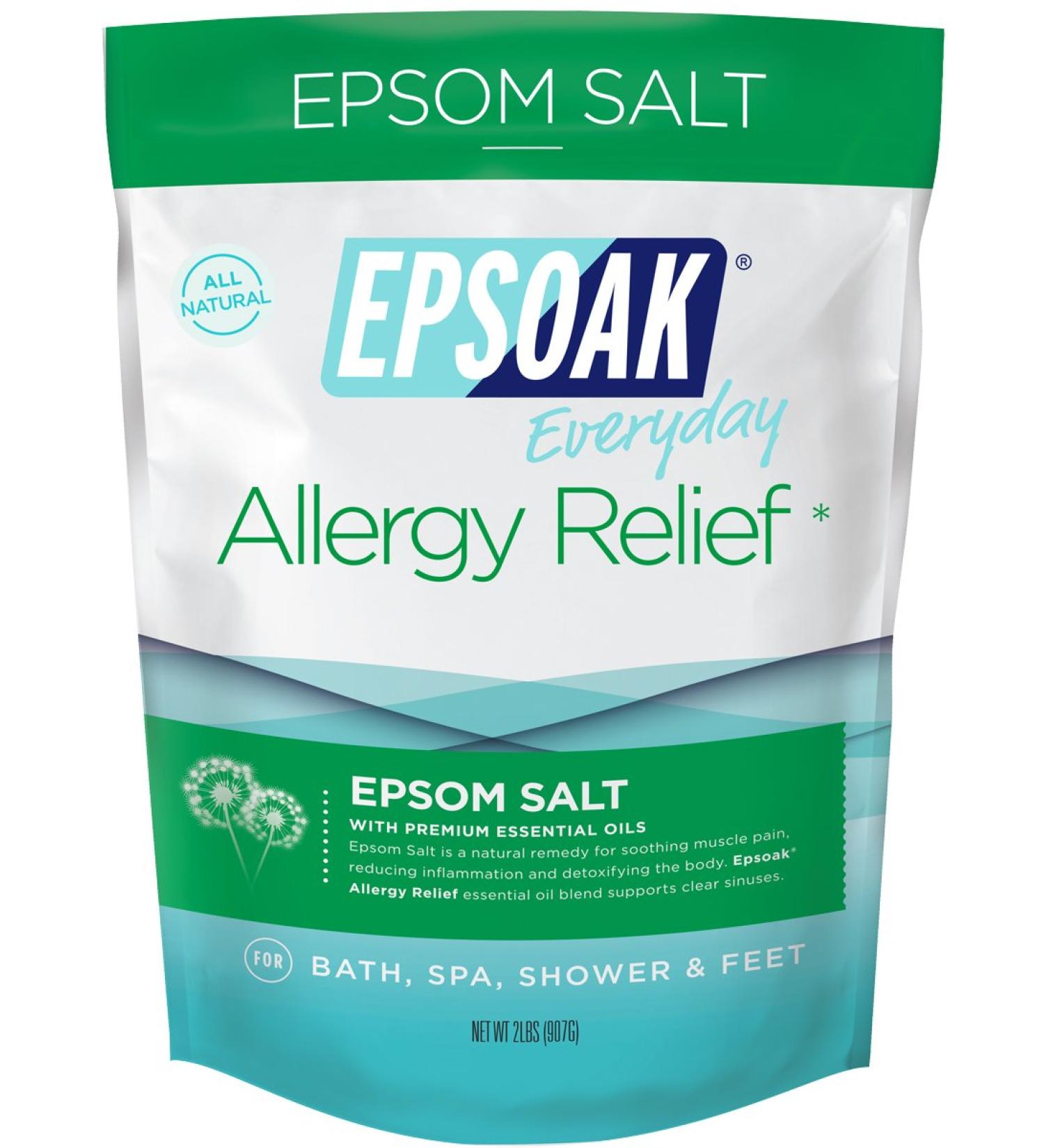 Epsoak Epsom Salt - 2 lbs Allergy Relief Bath Salts | Soothing & Therapeutic - Buy Online on GoSupps.com
