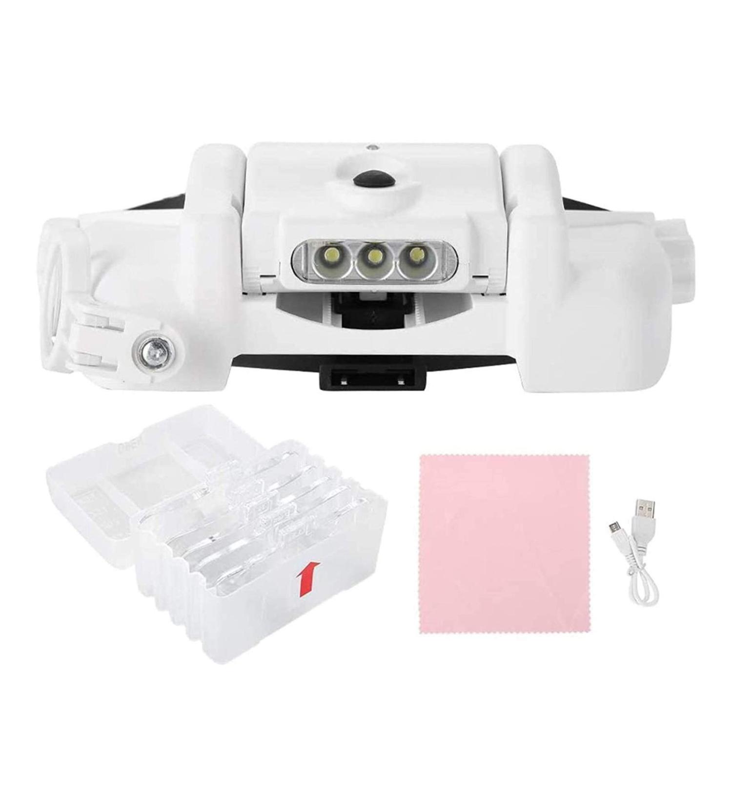 Lightweight Magnifying Glass USB Rechargeable 31 Kinds of Combination Multiples 3Led Head-Mounted Magnifying Glass Used for Watch Repair Tools Sewing Crafts Reading Repair Lofty Ambition - Buy Online on GoSupps.com