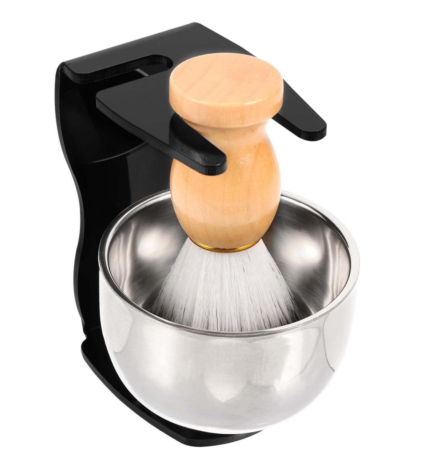 Iwowhero Shaving Brush Set with Holder - Premium Razor Soap Bowl & Rustproof Steel - Perfect for Men's Grooming - Buy Online on GoSupps.com